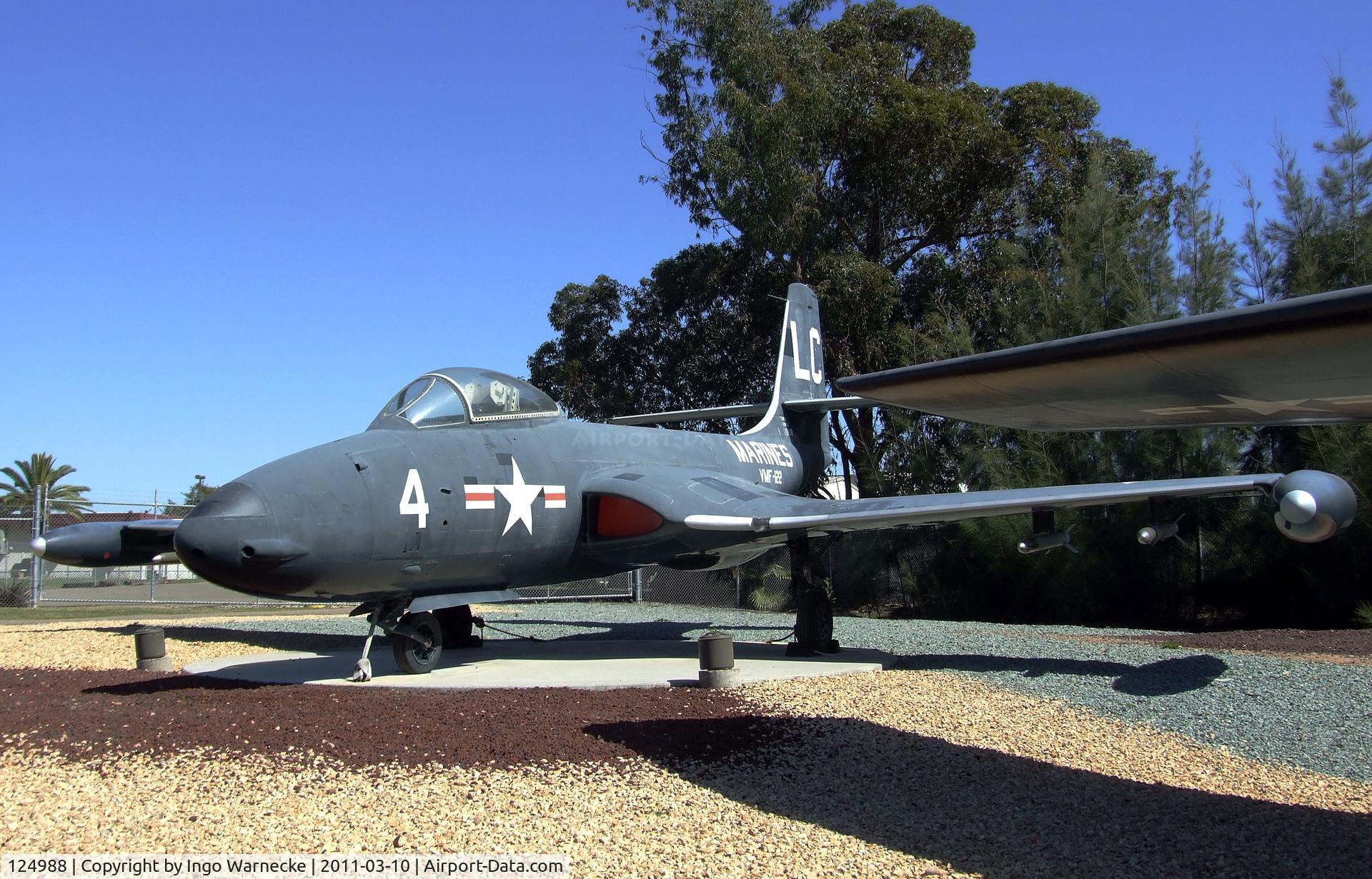 124988, McDonnell F2H-2 Banshee C/N 291, McDonnell F2H-2 Banshee at the Flying Leatherneck Aviation Museum, Miramar CA
