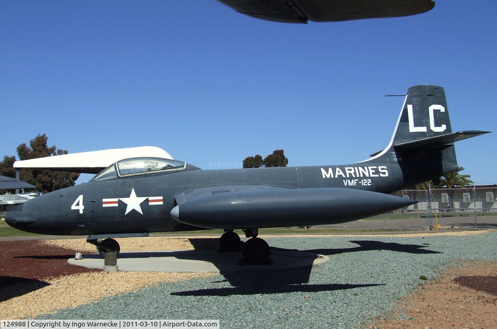 124988, McDonnell F2H-2 Banshee C/N 291, McDonnell F2H-2 Banshee at the Flying Leatherneck Aviation Museum, Miramar CA
