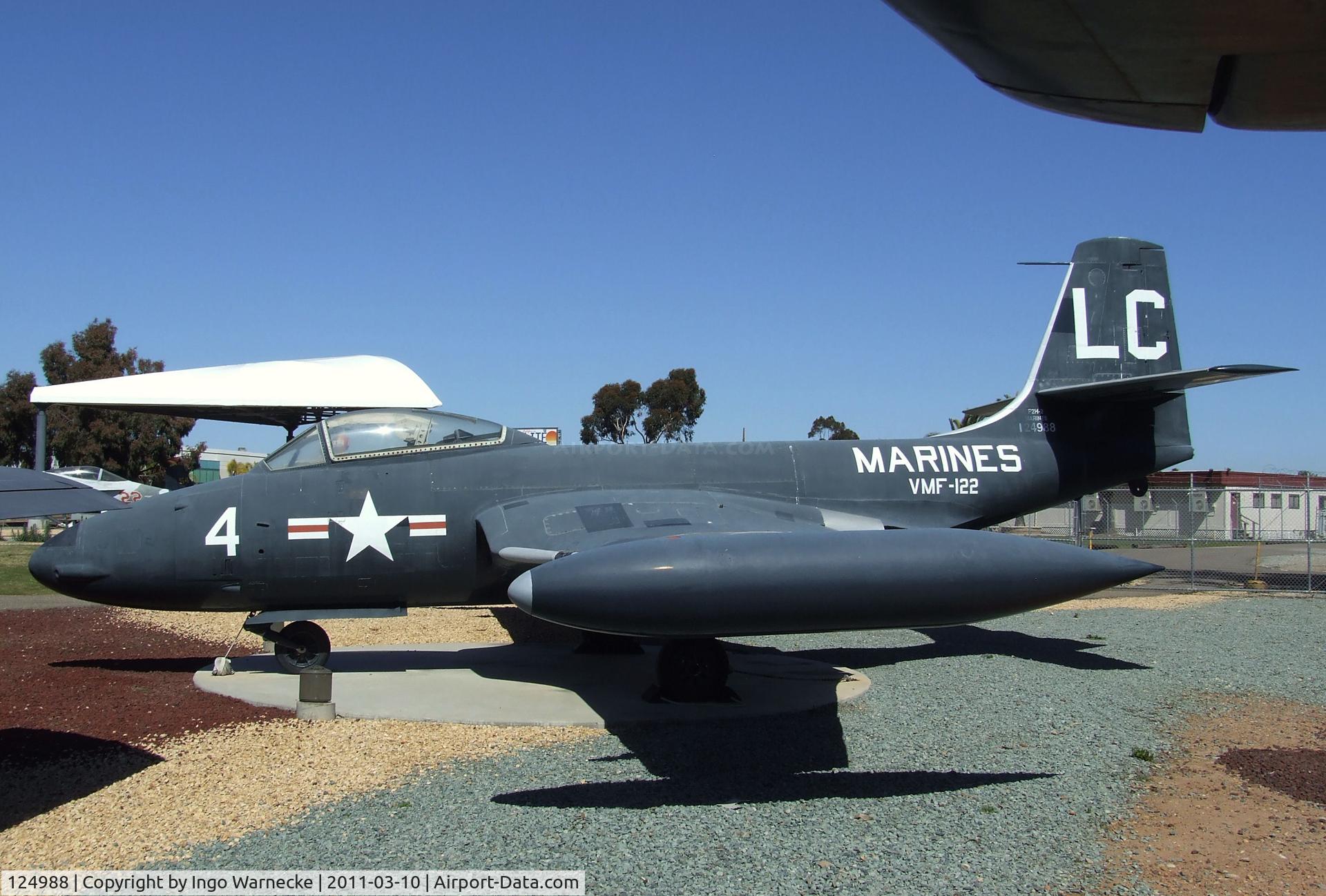 124988, McDonnell F2H-2 Banshee C/N 291, McDonnell F2H-2 Banshee at the Flying Leatherneck Aviation Museum, Miramar CA