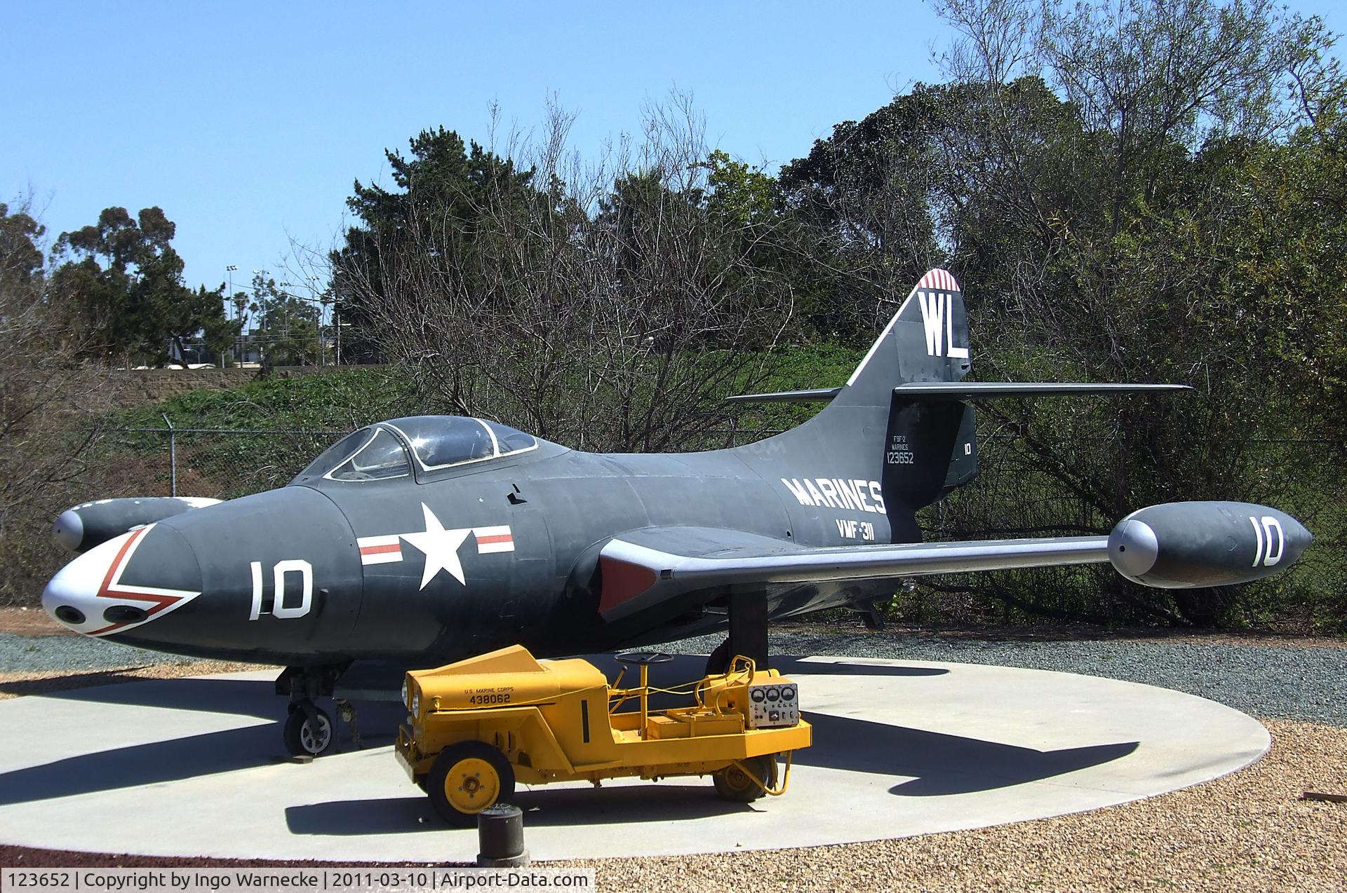 123652, Grumman F9F-2 Panther C/N K-357, Grumman F9F-2 Panther at the Flying Leatherneck Aviation Museum, Miramar CA