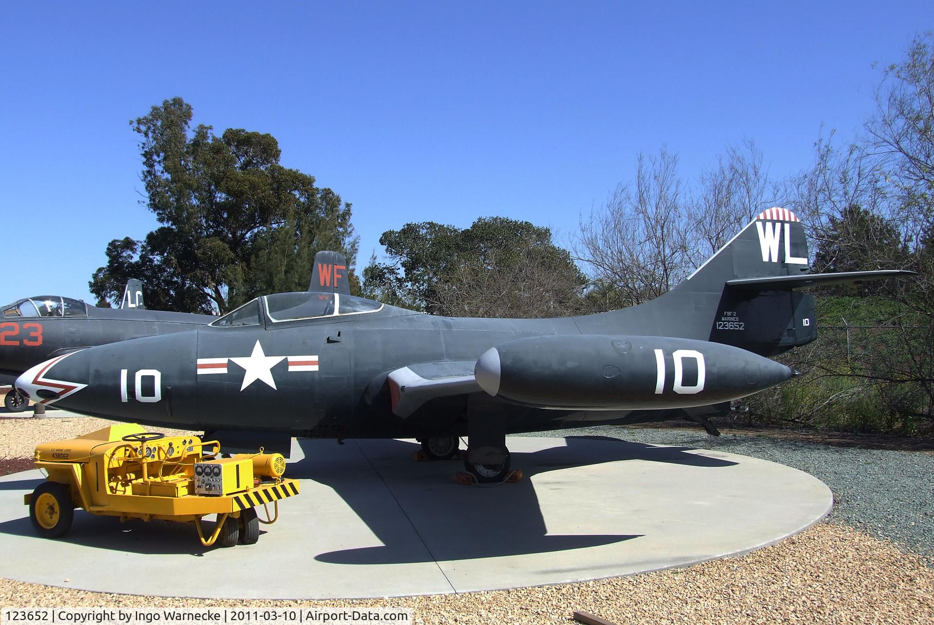 123652, Grumman F9F-2 Panther C/N K-357, Grumman F9F-2 Panther at the Flying Leatherneck Aviation Museum, Miramar CA