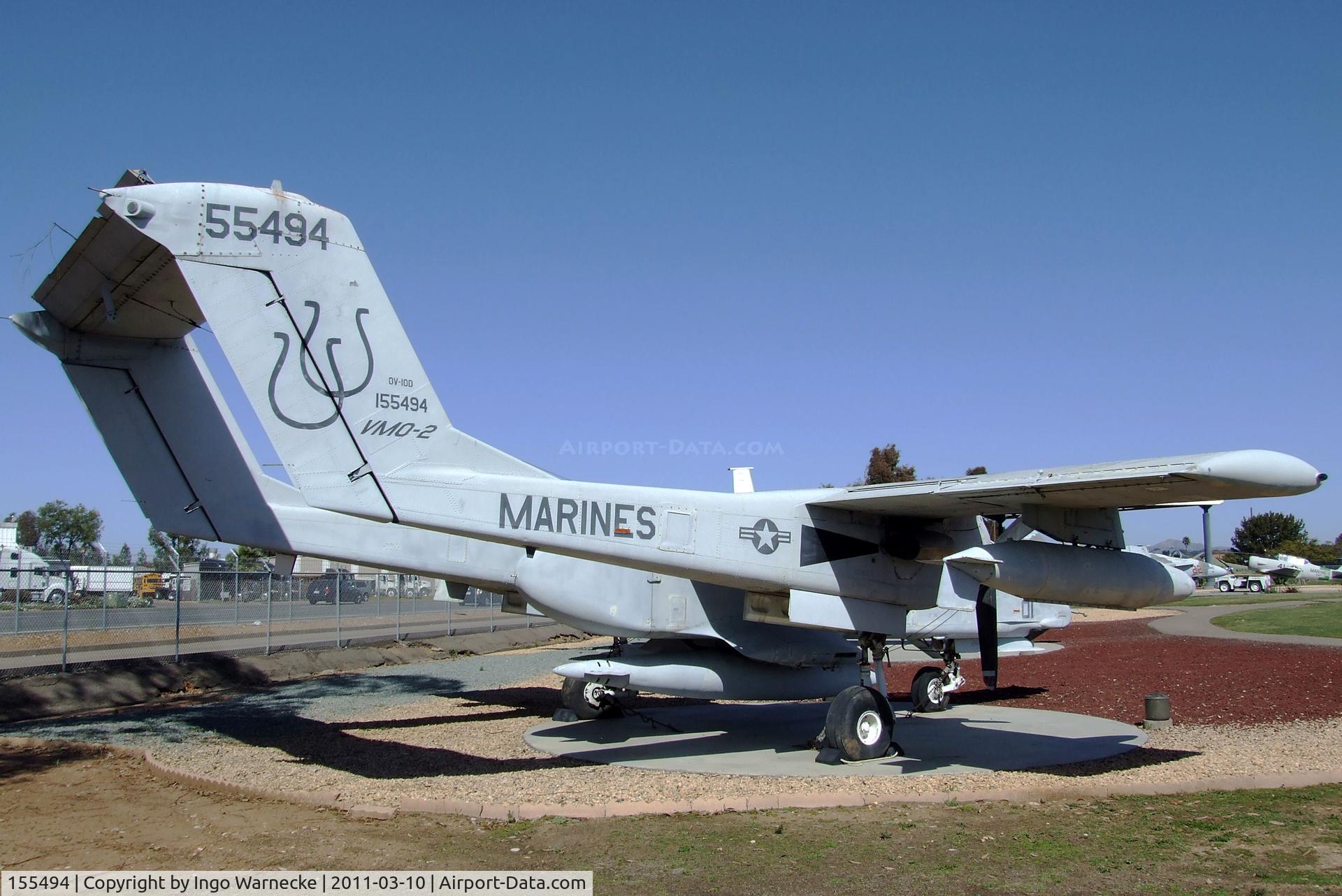 155494, 1968 North American Rockwell OV-10D Bronco C/N 305-105, North American OV-10D Bronco at the Flying Leatherneck Aviation Museum, Miramar CA