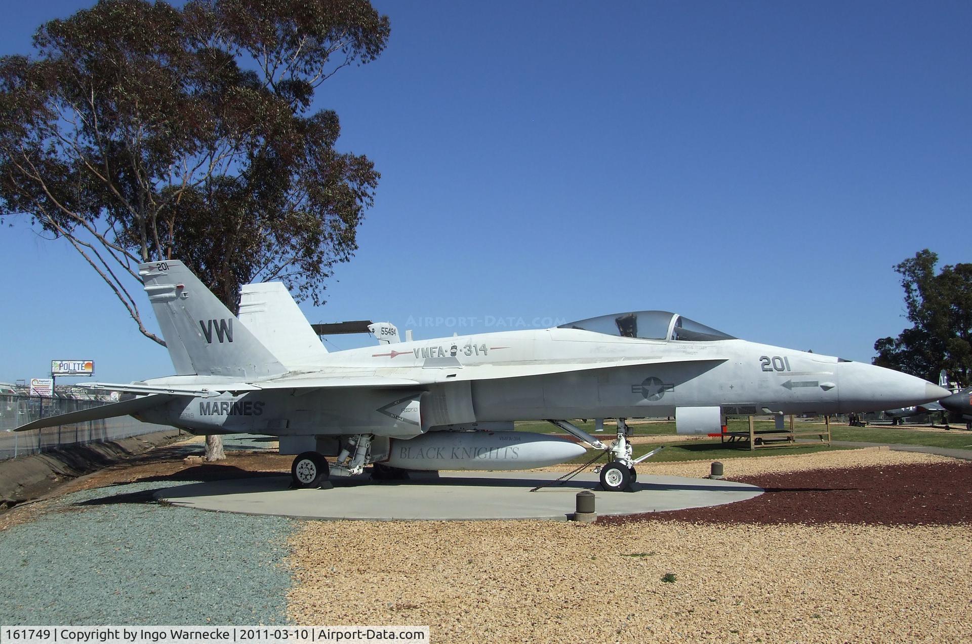 161749, McDonnell Douglas F/A-18A Hornet C/N 0108/A077, McDonnell Douglas F/A-18A Hornet at the Flying Leatherneck Aviation Museum, Miramar CA