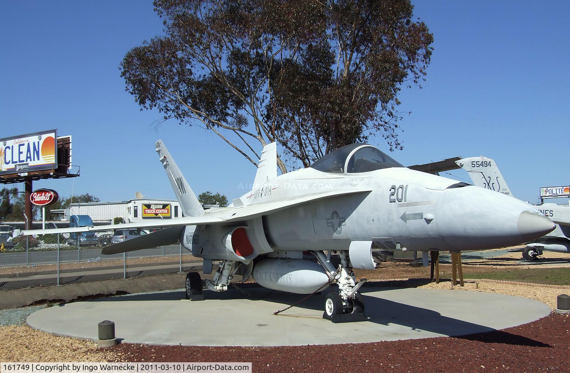 161749, McDonnell Douglas F/A-18A Hornet C/N 0108/A077, McDonnell Douglas F/A-18A Hornet at the Flying Leatherneck Aviation Museum, Miramar CA