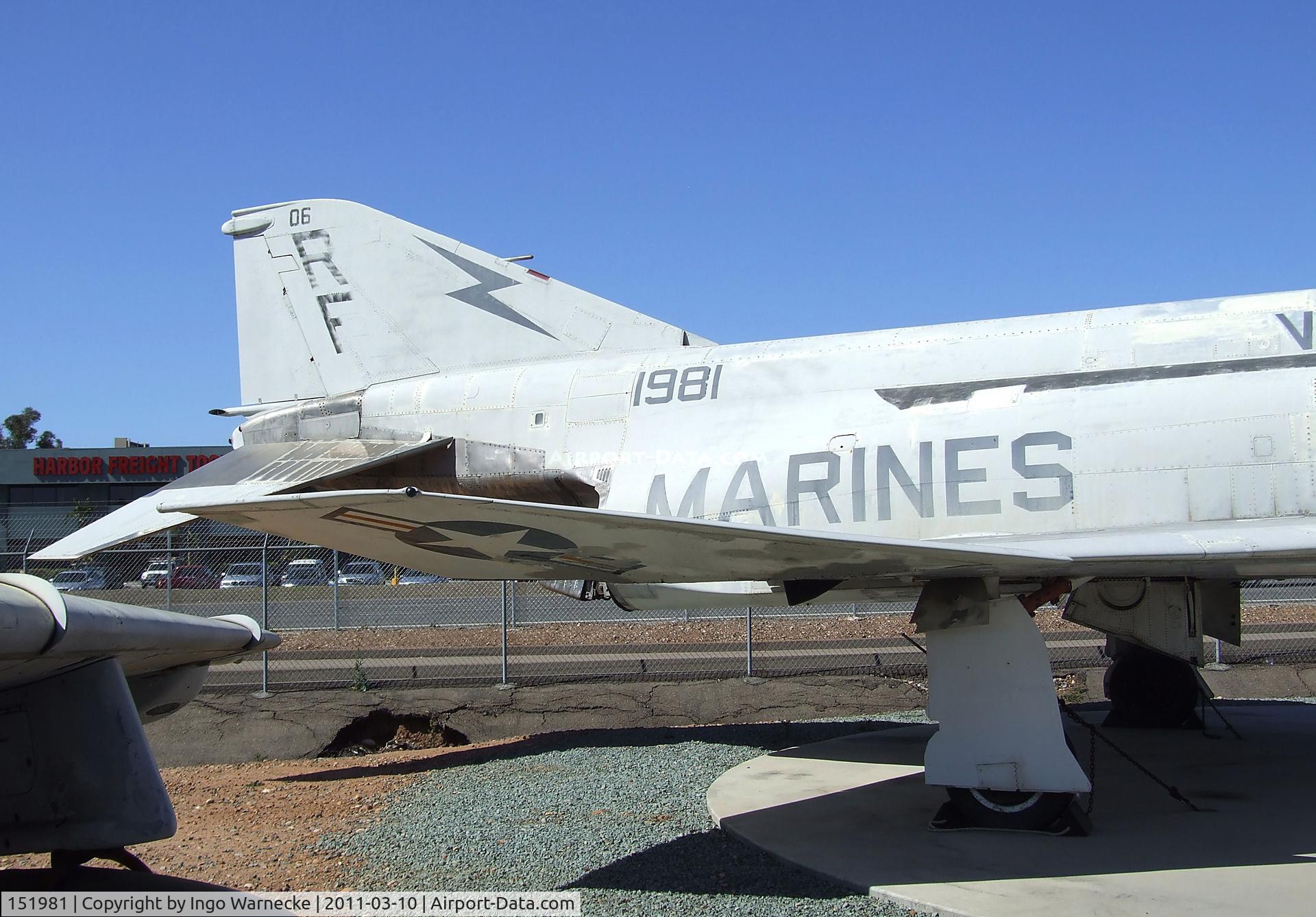 151981, McDonnell RF-4B Phantom C/N 1012, McDonnell Douglas RF-4B Phantom II at the Flying Leatherneck Aviation Museum, Miramar CA