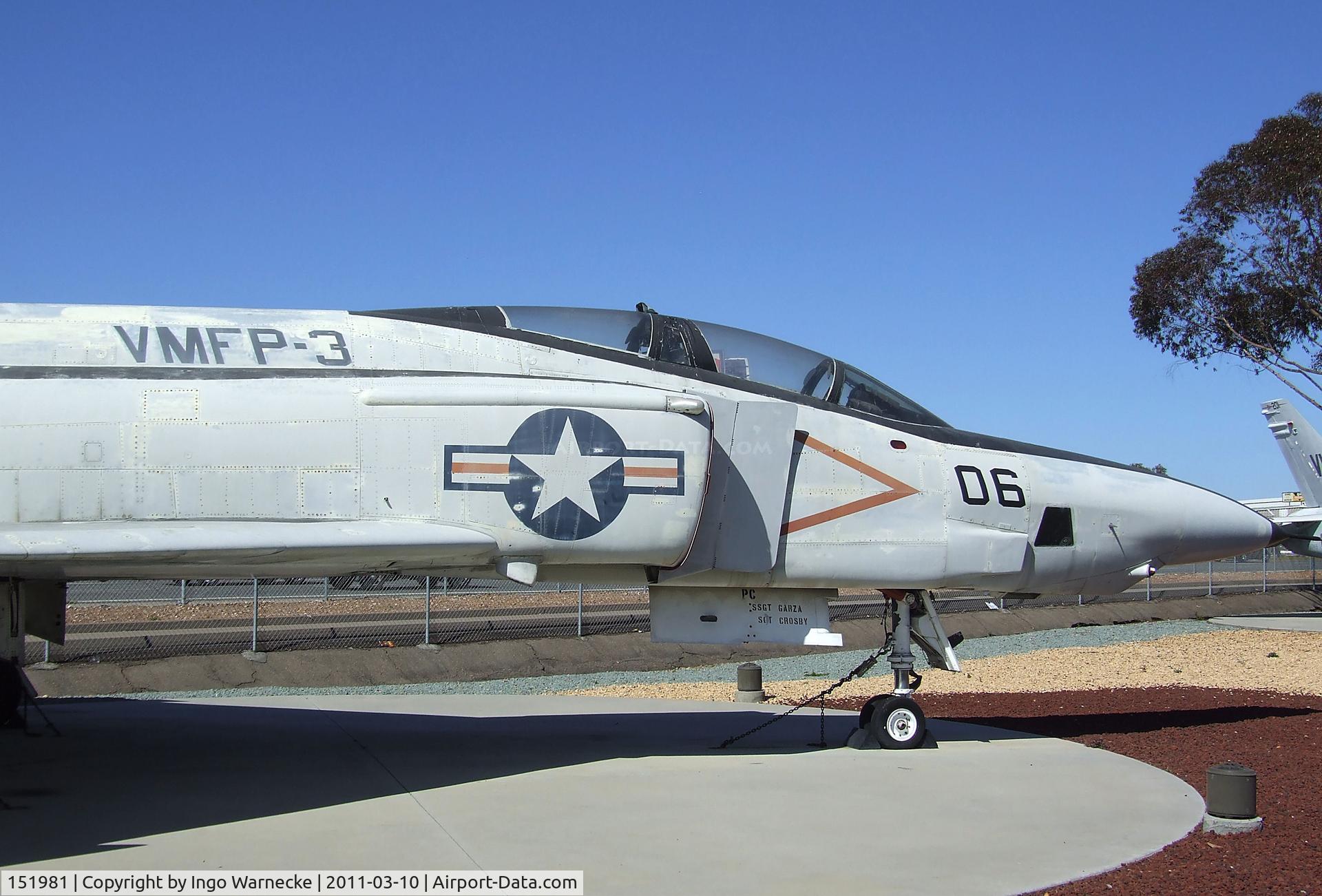 151981, McDonnell RF-4B Phantom C/N 1012, McDonnell Douglas RF-4B Phantom II at the Flying Leatherneck Aviation Museum, Miramar CA