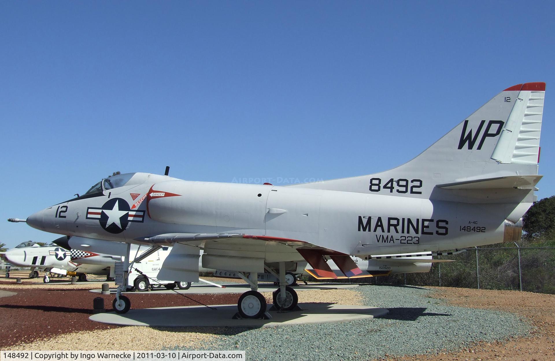 148492, Douglas A-4C Skyhawk C/N 12685, Douglas A4D-2N / A-4C Skyhawk at the Flying Leatherneck Aviation Museum, Miramar CA