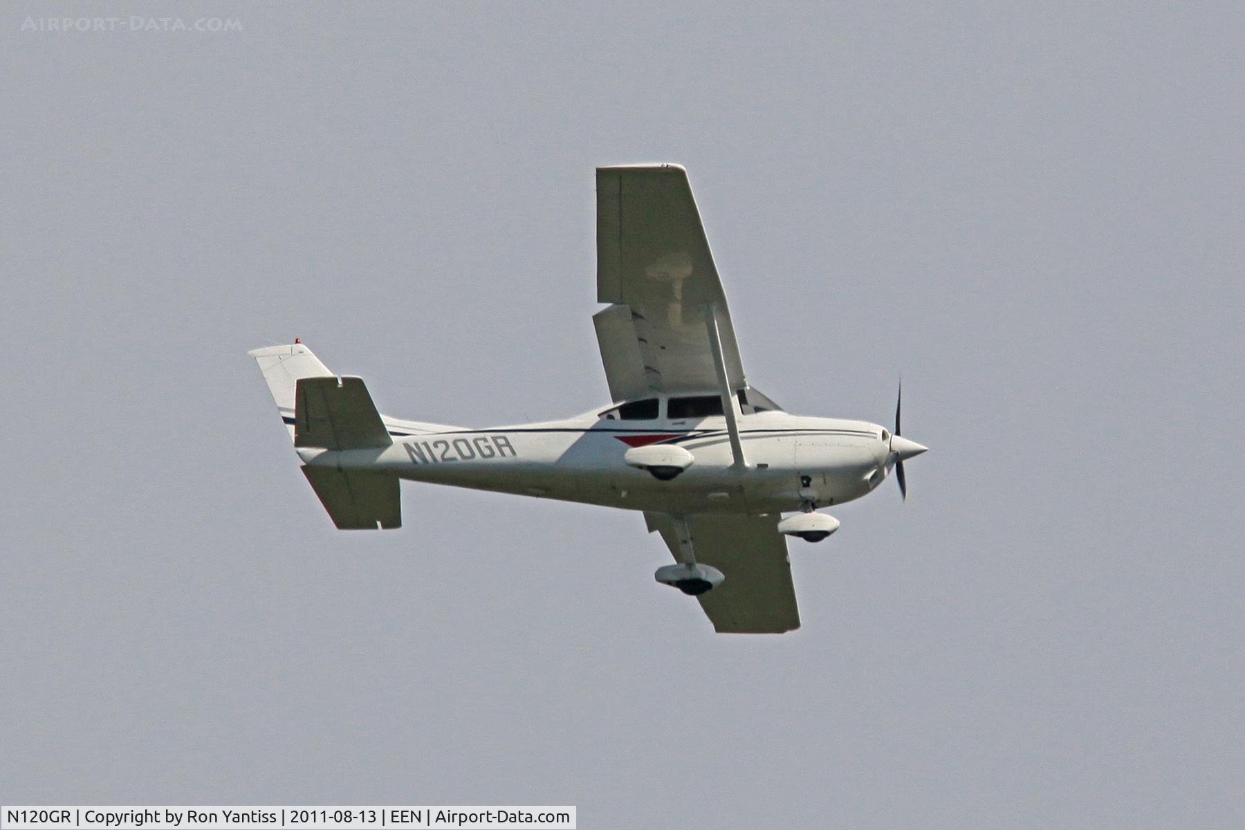 N120GR, 1999 Cessna 182S Skylane C/N 18280430, Left turn downwind runway 02 Dillant-Hopkins Airport, Keene, NH