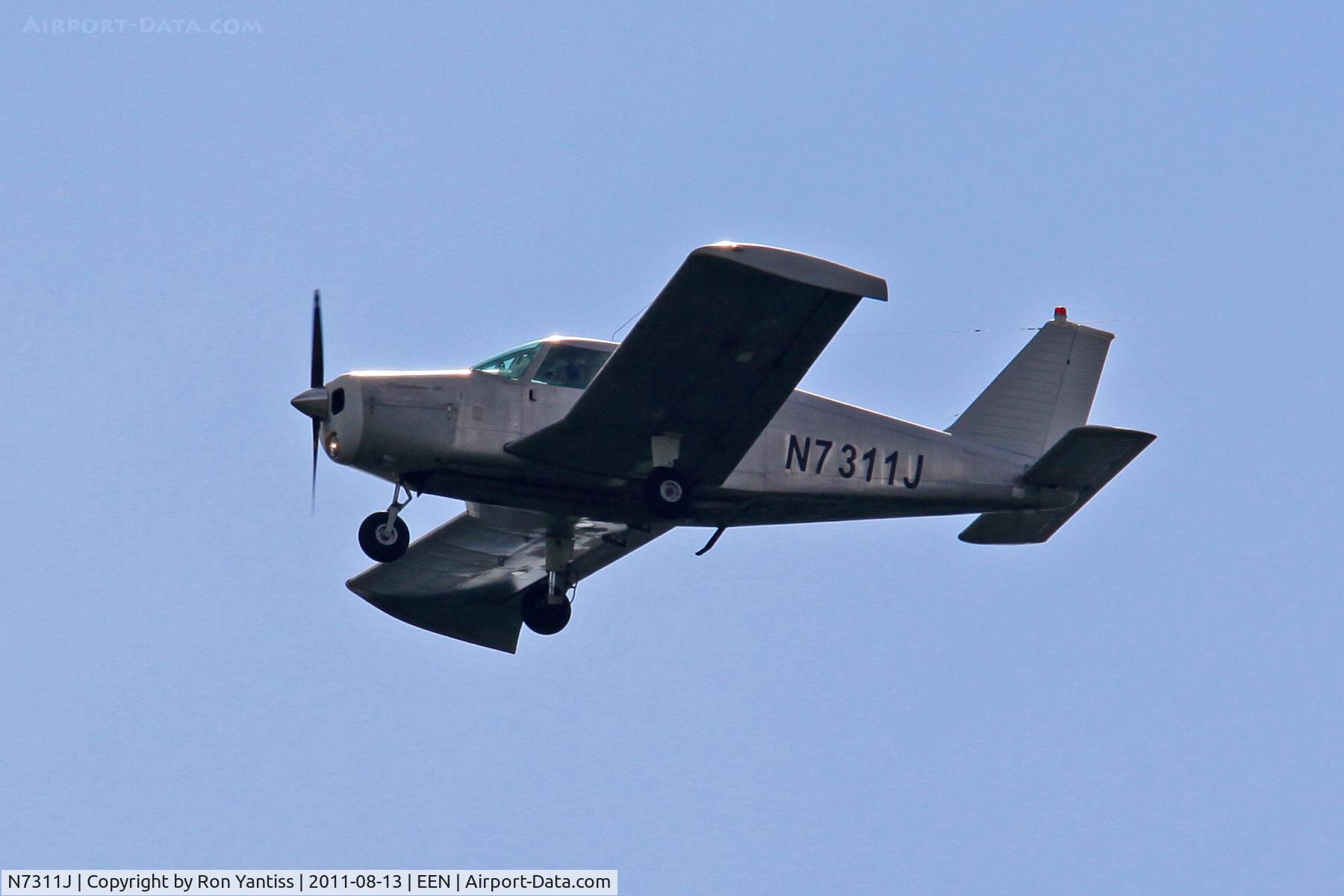 N7311J, 1968 Piper PA-28-140 C/N 28-24658, ILS approach, from the South, runway 02 Dillant-Hopkins Airport, Keene, NH