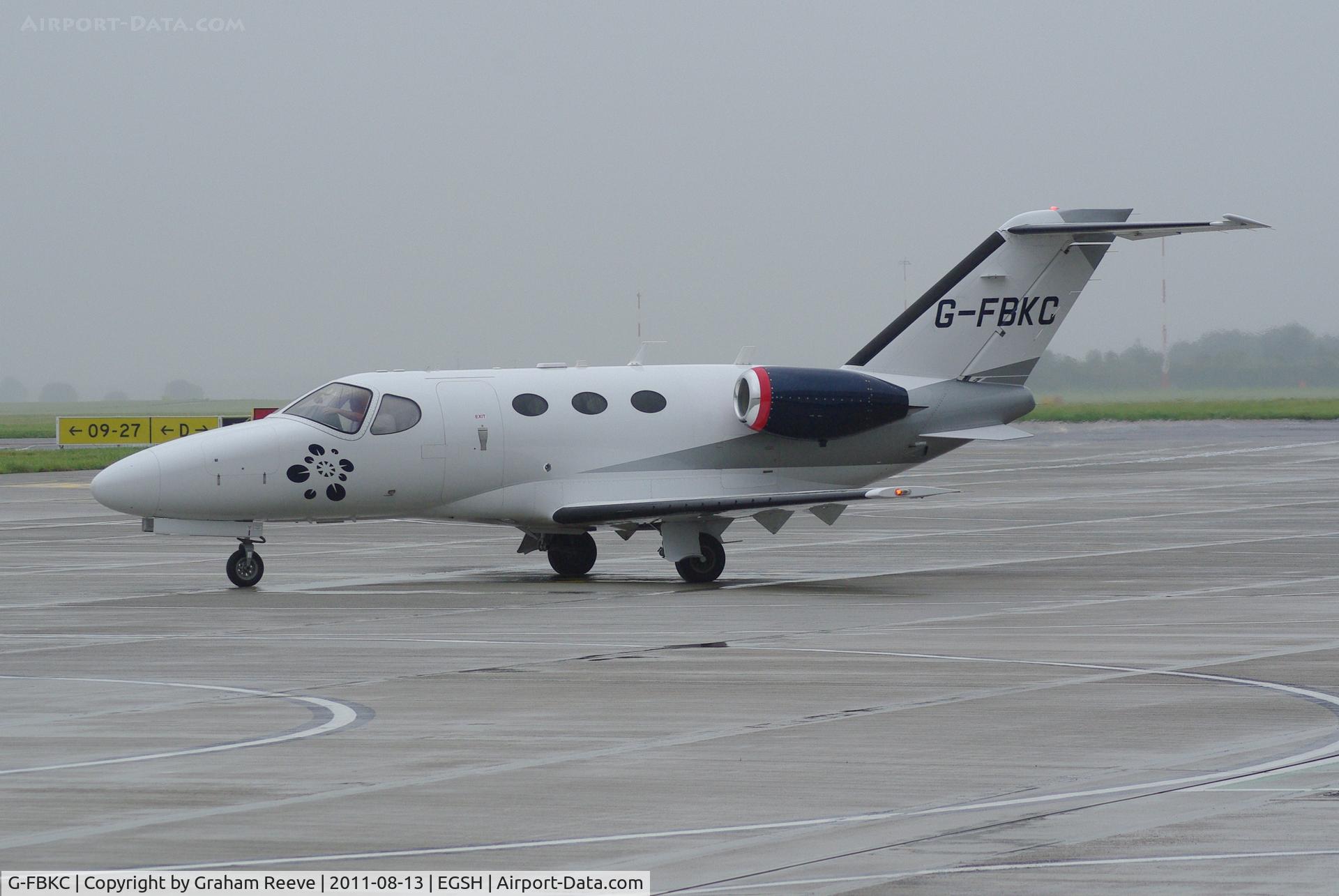 G-FBKC, 2008 Cessna 510 Citation Mustang Citation Mustang C/N 510-0127, About to depart.