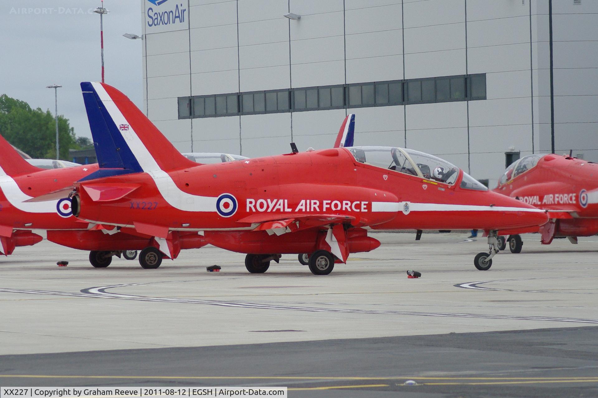 XX227, 1978 Hawker Siddeley Hawk T.1A C/N 063/312063, About to depart.