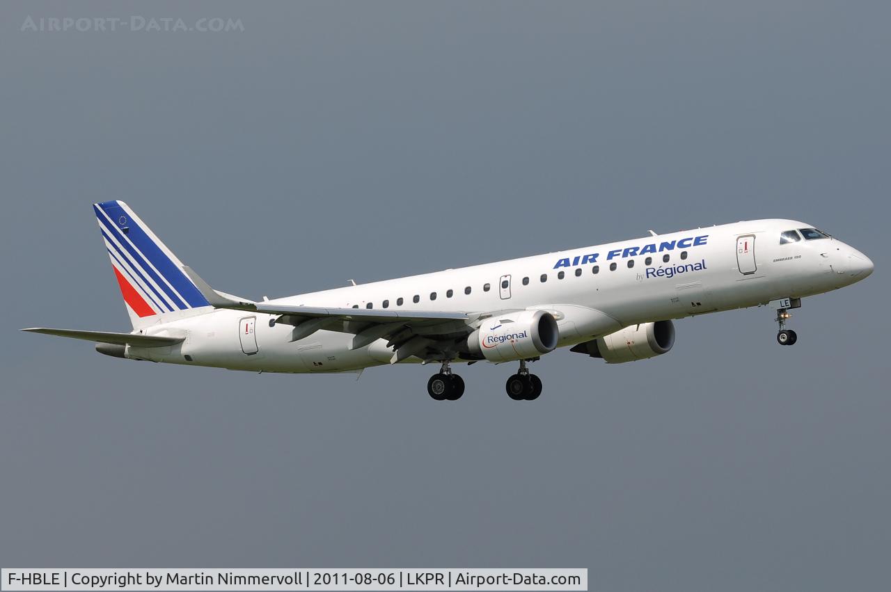 F-HBLE, 2007 Embraer 190AR (ERJ-190-100IGW) C/N 19000123, Air France Regional