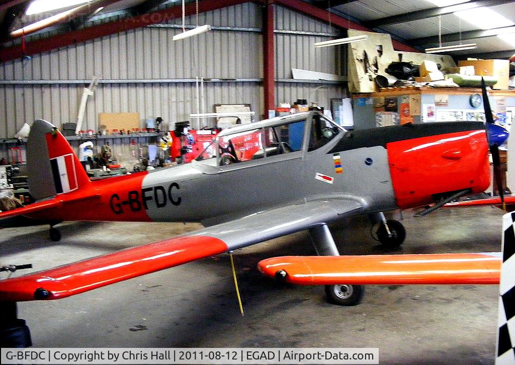 G-BFDC, 1959 De Havilland DHC-1 Chipmunk 22 C/N C1/0525, ex WG475. In the maintenance hangar at Newtonards Airport, Northern Ireland
