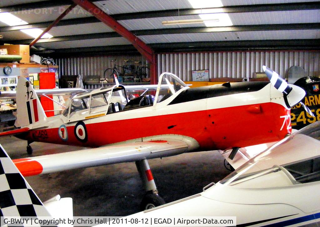 G-BWJY, 1951 De Havilland DHC-1 Chipmunk T.10 C/N C1/0519, This former 7th Air Experience Flight Chipmunk was based at RAF Newton and is now based at Sligo, ROI. Seen undergoing maintenance at Newtonards.