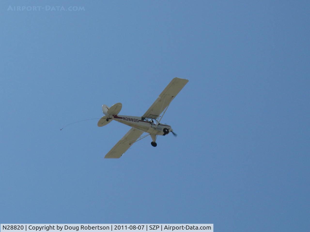 N28820, 1987 Christen A-1 Husky C/N 1014, 1987 Christen A-1 HUSKY, Lycoming O&VO-360 180 Hp, Micro vortex generators, max rate climb level at pattern altitude still over Rwy 22, Note: grapnel line for banner tow pickup on next pass