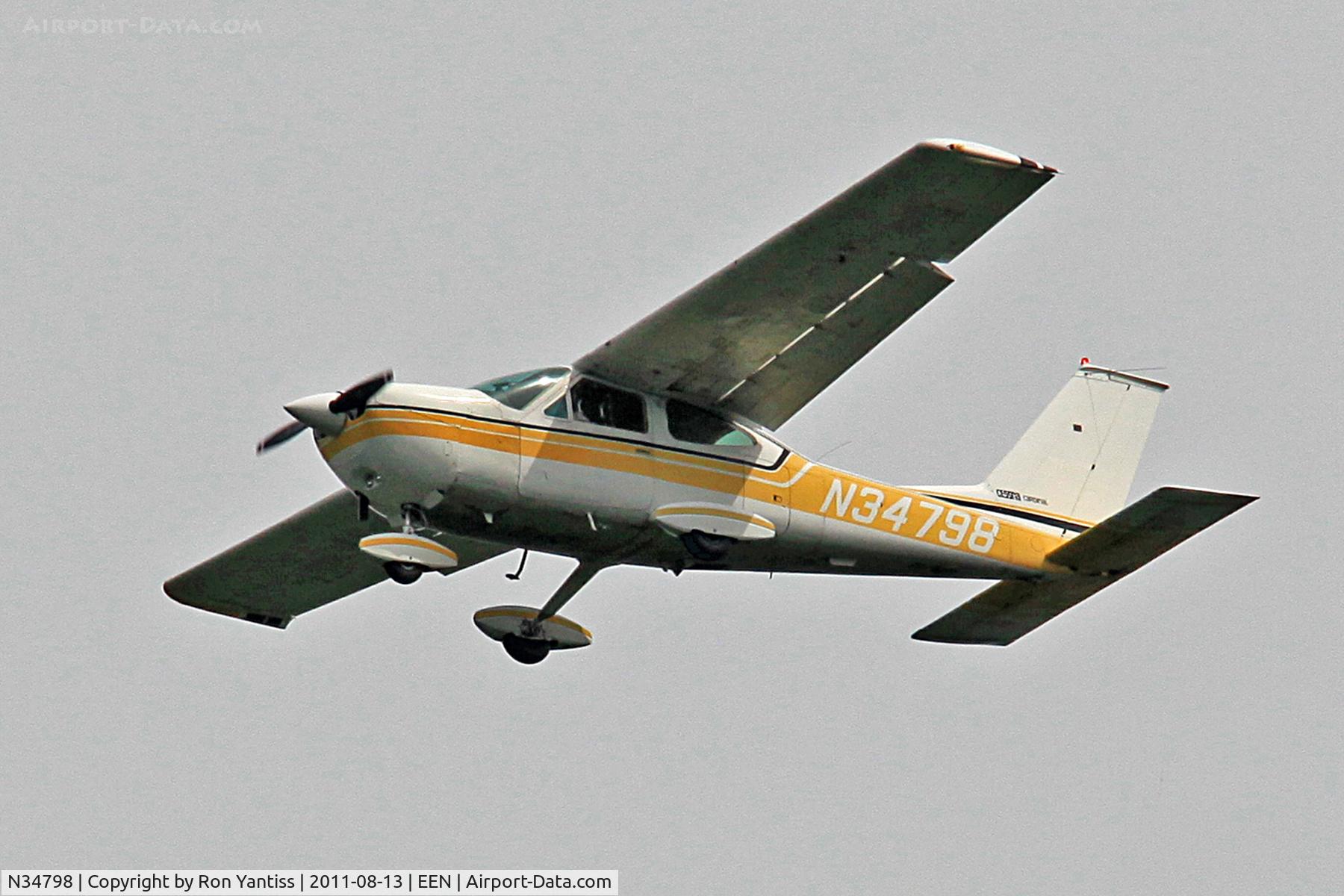 N34798, 1973 Cessna 177B Cardinal C/N 17702008, On approach to runway 02,  Dillant-Hopkins Airport, Keene, NH