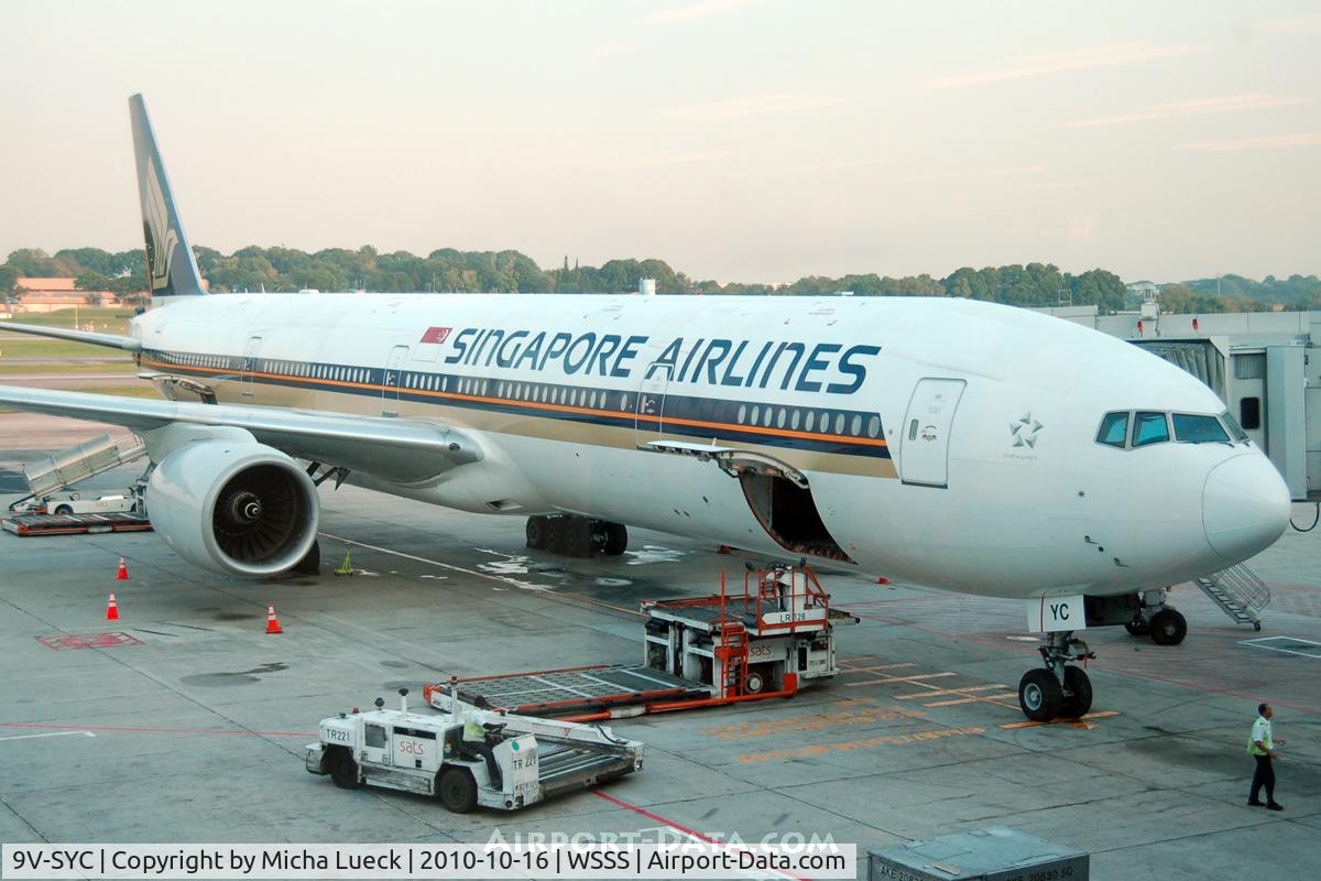 9V-SYC, 1998 Boeing 777-312 C/N 28517, Getting ready for the flight to CAN