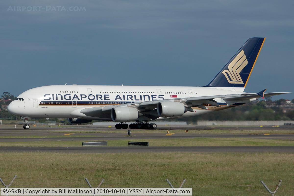 9V-SKB, 2006 Airbus A380-841 C/N 005, away from 34R