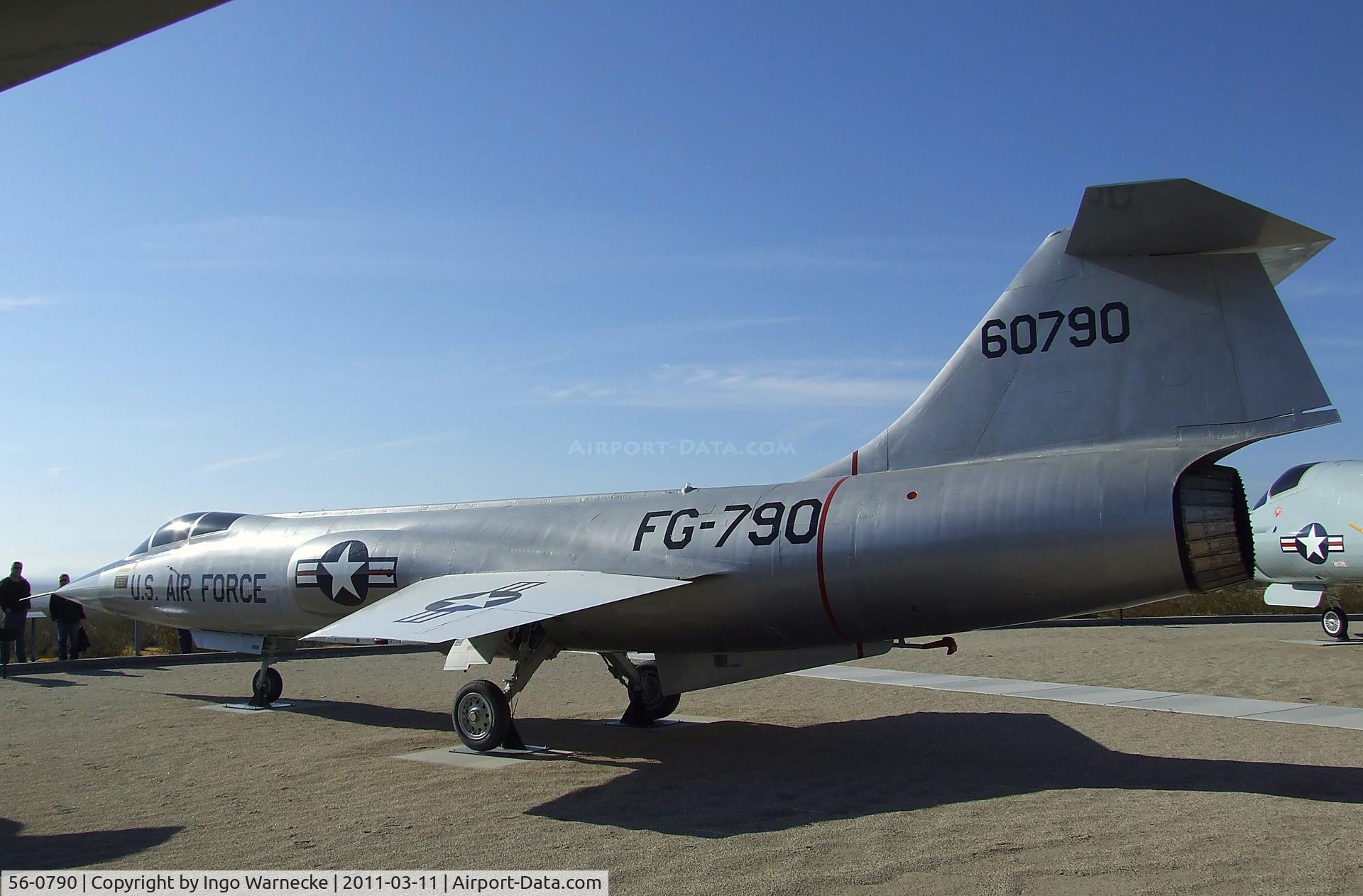 56-0790, Lockheed F-104A Starfighter C/N 187-1078, Lockheed F-104A Starfighter at the Century Circle display outside the gate of Edwards AFB, CA