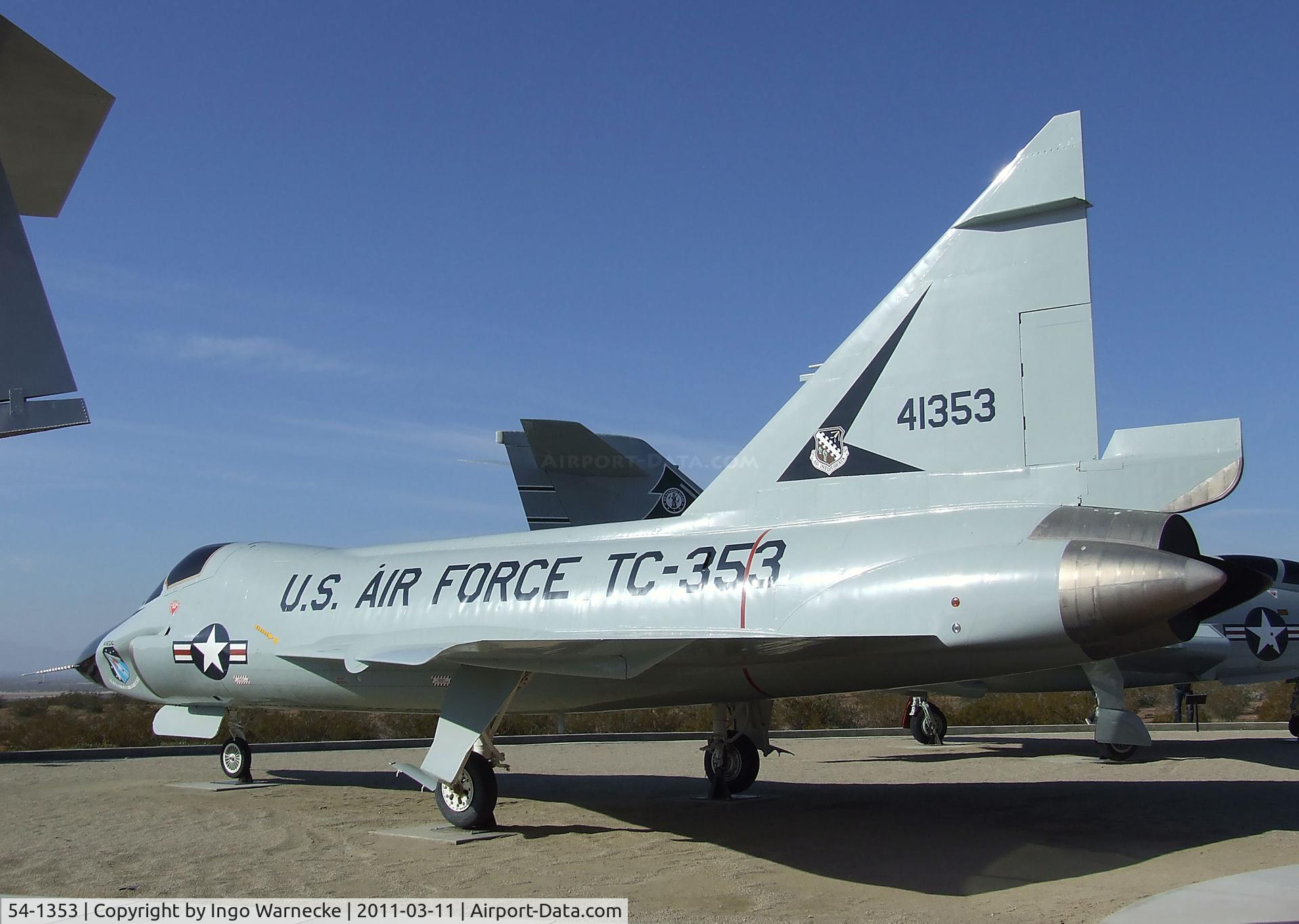 54-1353, 1954 Convair TF-102A Delta Dagger C/N 8-12-3, Convair TF-102A Delta Dagger at the Century Circle display outside the gate of Edwards AFB, CA