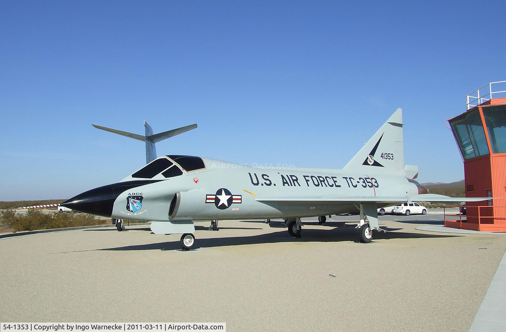 54-1353, 1954 Convair TF-102A Delta Dagger C/N 8-12-3, Convair TF-102A Delta Dagger at the Century Circle display outside the gate of Edwards AFB, CA