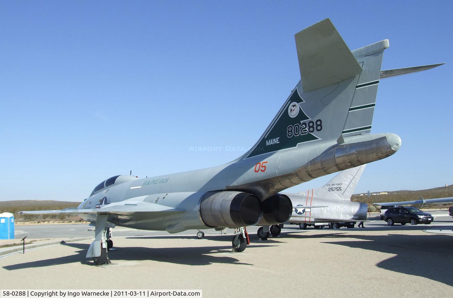 58-0288, 1958 McDonnell F-101B Voodoo C/N 660, McDonnell F-101B Voodoo at the Century Circle display outside the gate of Edwards AFB, CA