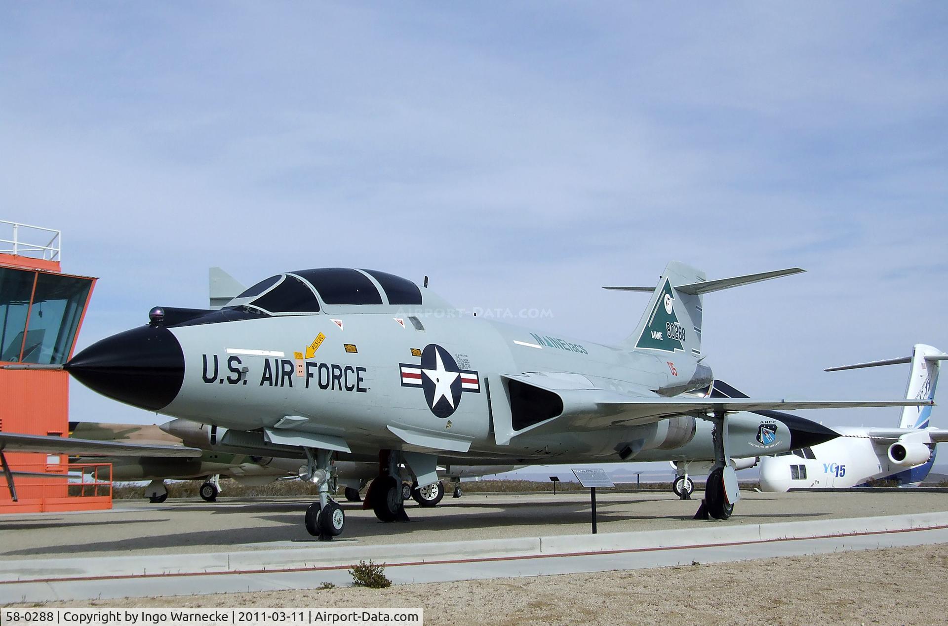 58-0288, 1958 McDonnell F-101B Voodoo C/N 660, McDonnell F-101B Voodoo at the Century Circle display outside the gate of Edwards AFB, CA