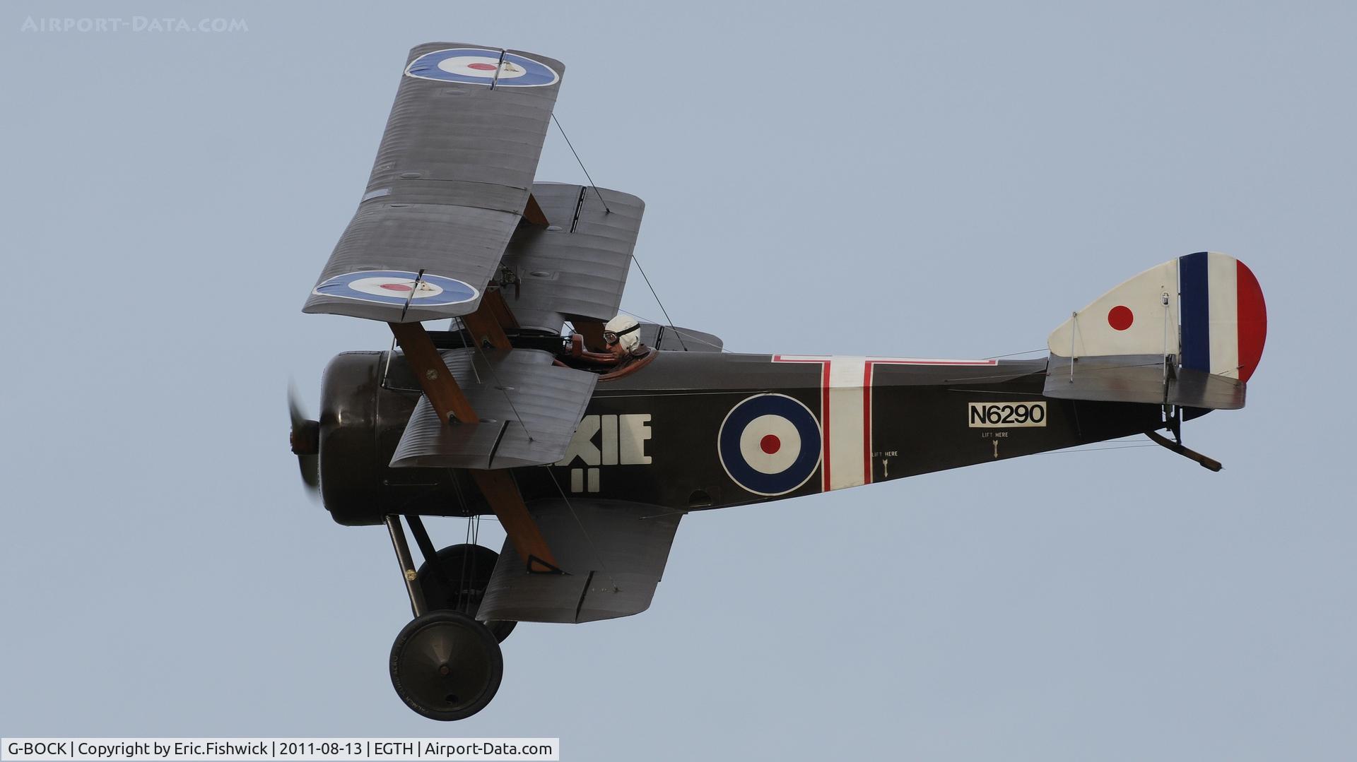 G-BOCK, 1980 Sopwith Triplane Replica C/N NAW-1, 4x. G-BOCK at Shuttleworth Evening Air Display, August 2011
