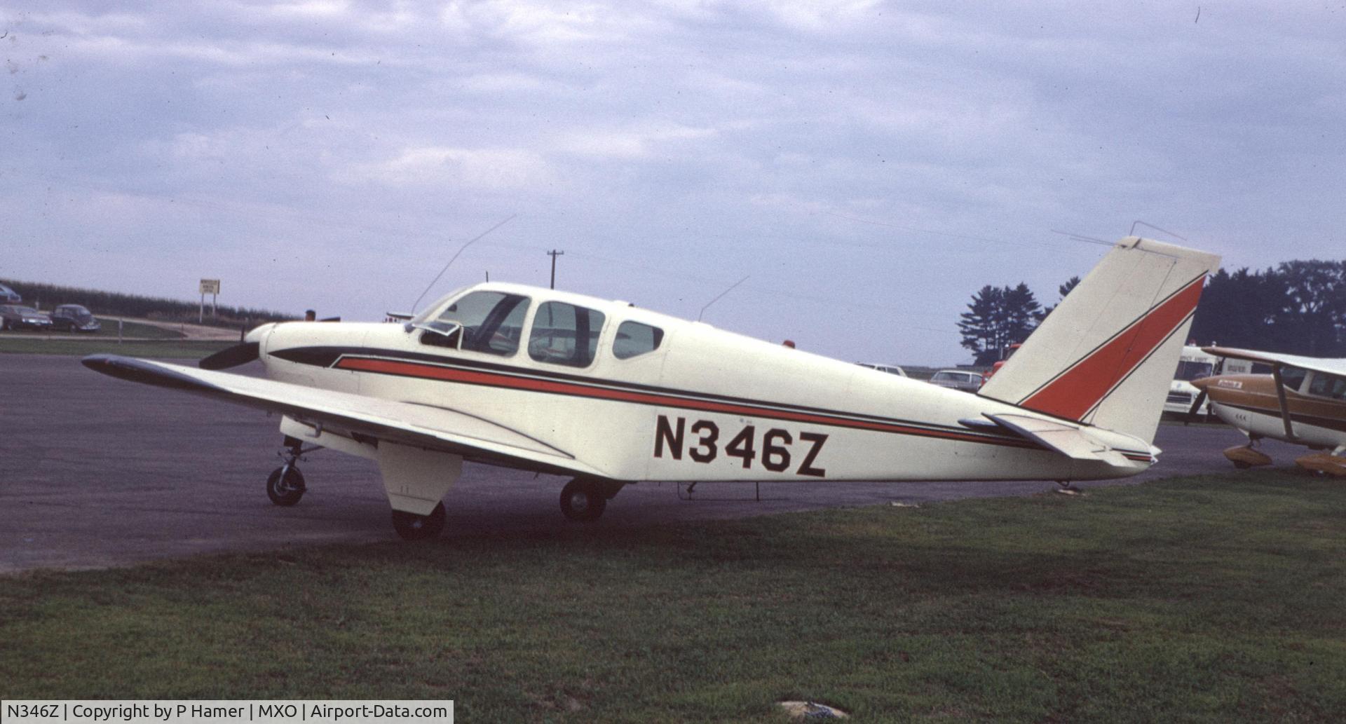 N346Z, 1960 Beech 35-33 Debonair C/N CD-233, Monticello IA 1971