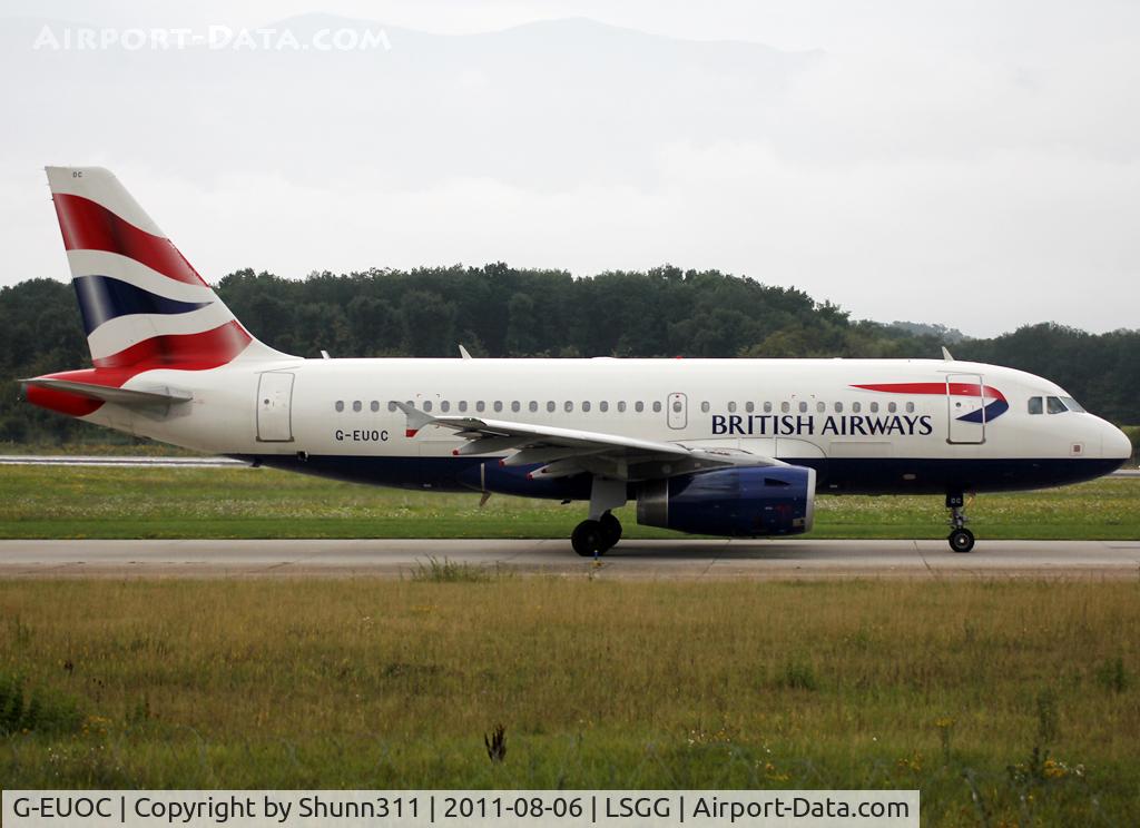G-EUOC, 2001 Airbus A319-131 C/N 1537, Taxiing holding point rwy 23 for departure...