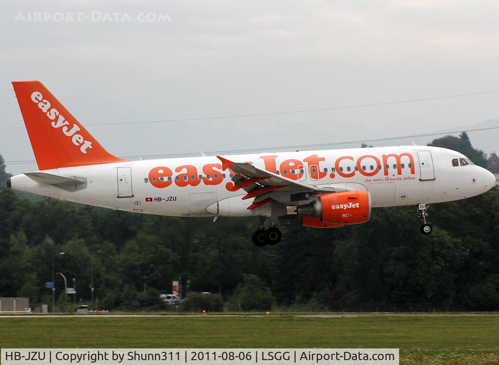 HB-JZU, 2005 Airbus A319-111 C/N 2402, Landing rwy 23