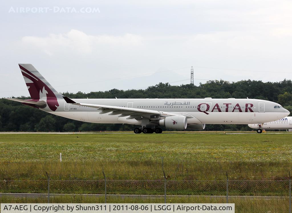A7-AEG, 2006 Airbus A330-302 C/N 734, Ready for take off rwy 23