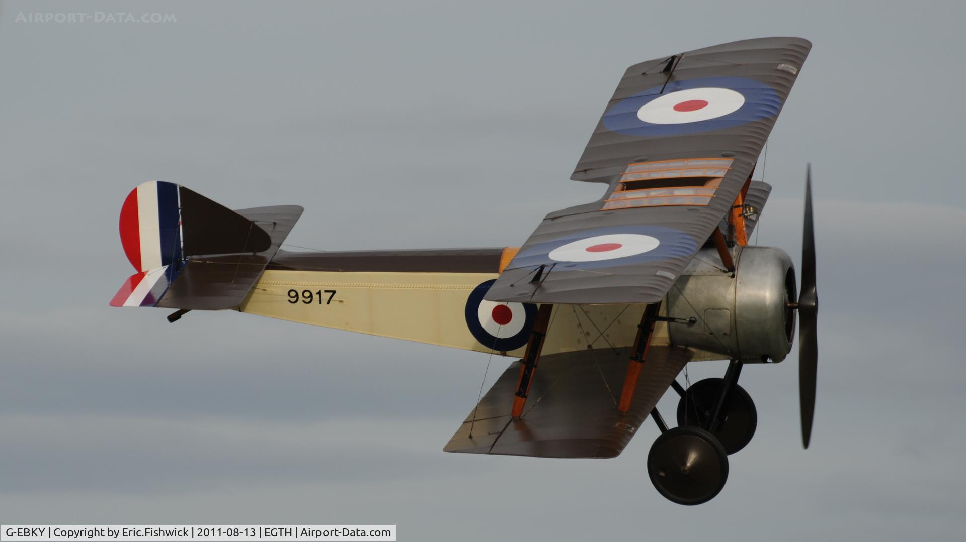 G-EBKY, 1920 Sopwith Pup C/N W/O 3004/14, 42. 9917 at Shuttleworth Evening Air Display, August 2011
