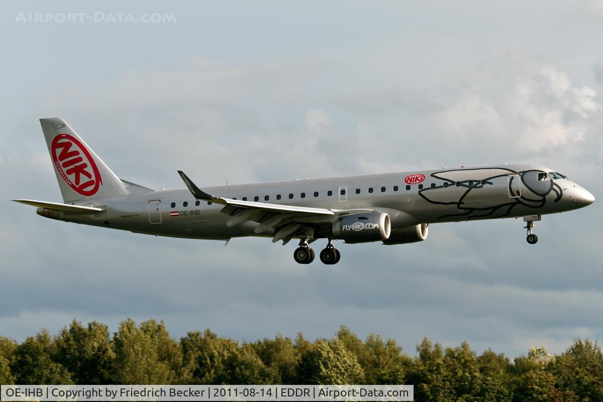 OE-IHB, 2009 Embraer 190LR (ERJ-190-100LR) C/N 19000294, on final RW27