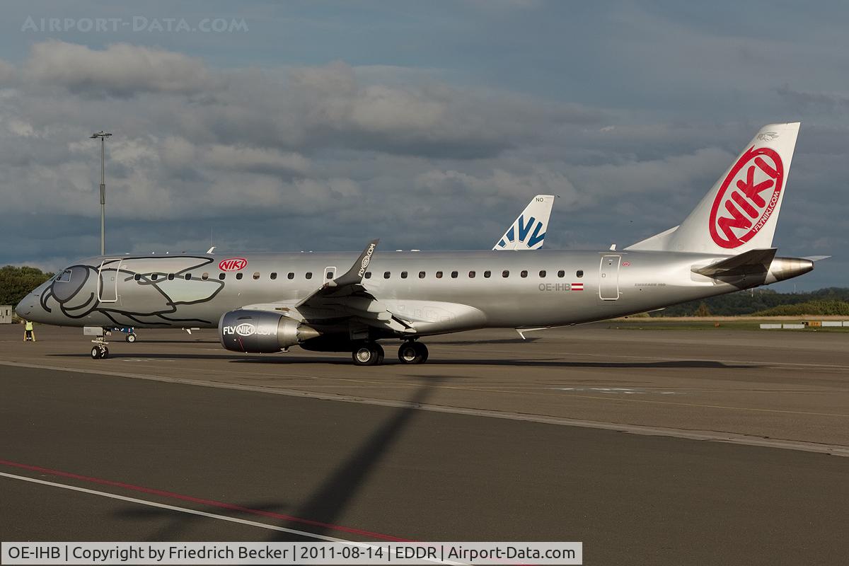 OE-IHB, 2009 Embraer 190LR (ERJ-190-100LR) C/N 19000294, taxying to the active