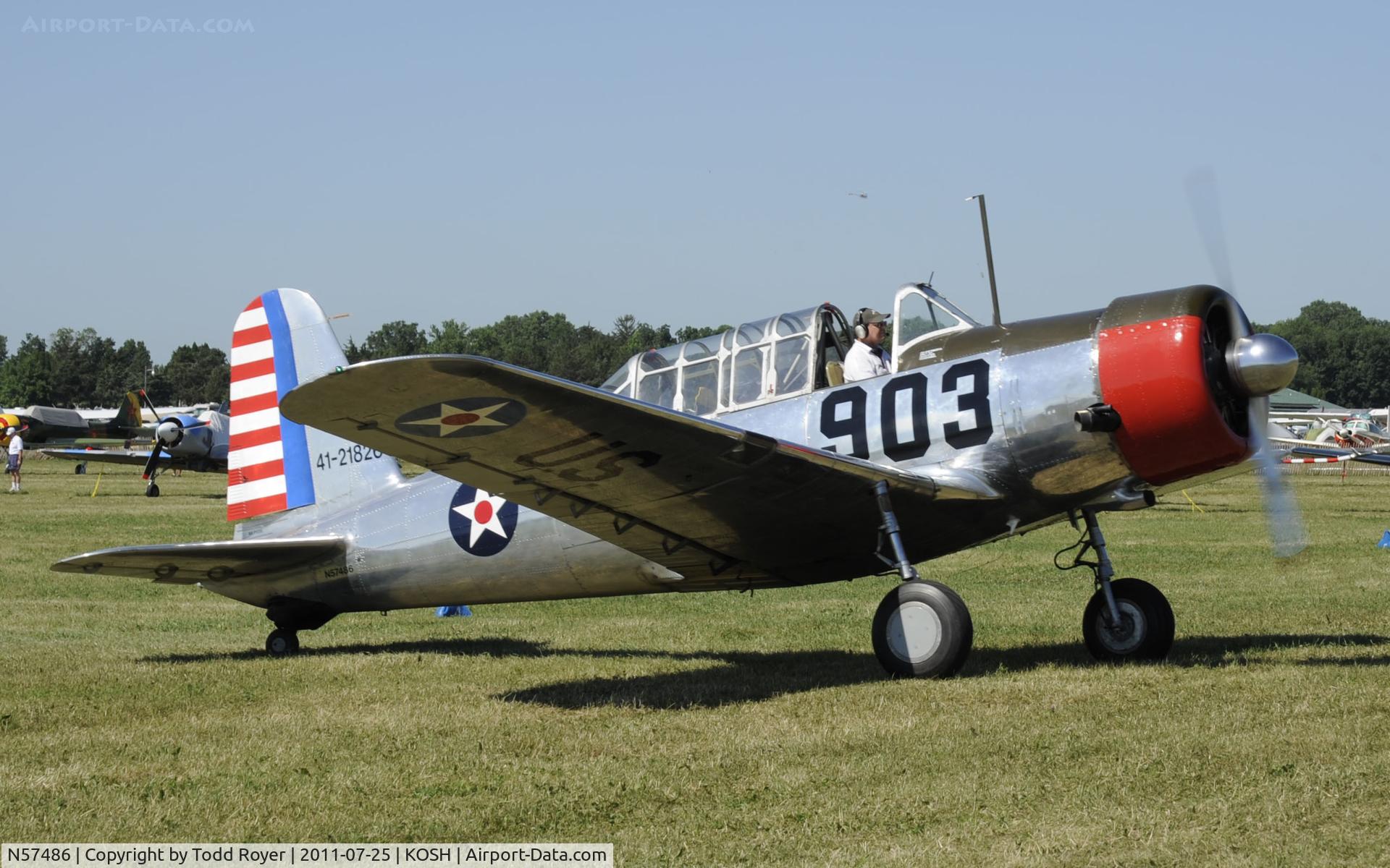 N57486, 1942 Consolidated Vultee BT-13A Valiant C/N 5665, AIRVENTURE 2011
