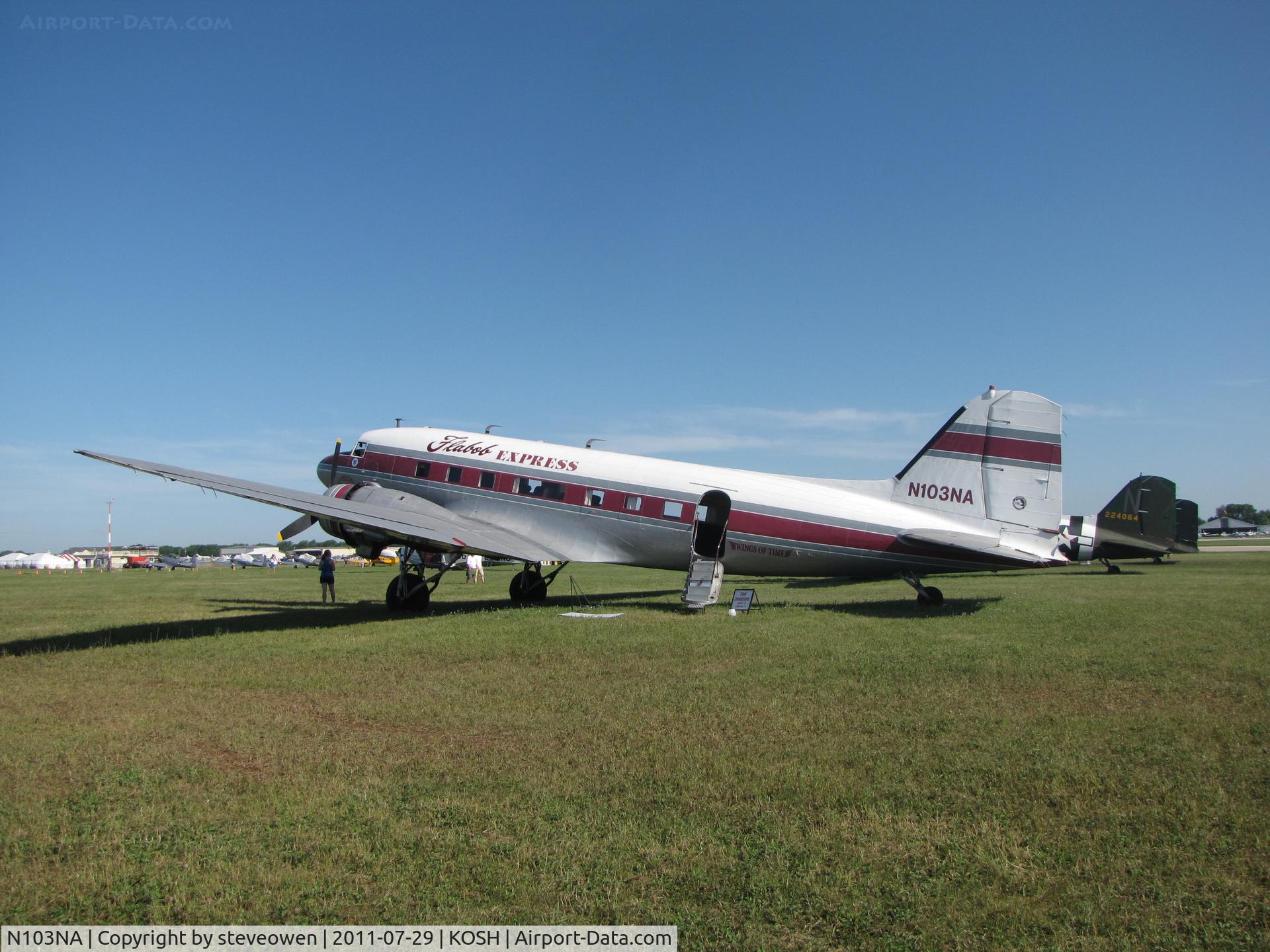 N103NA, 1945 Douglas DC-3C-S1C3G (C-47B) C/N 16821, basking under clear skies EAA2011