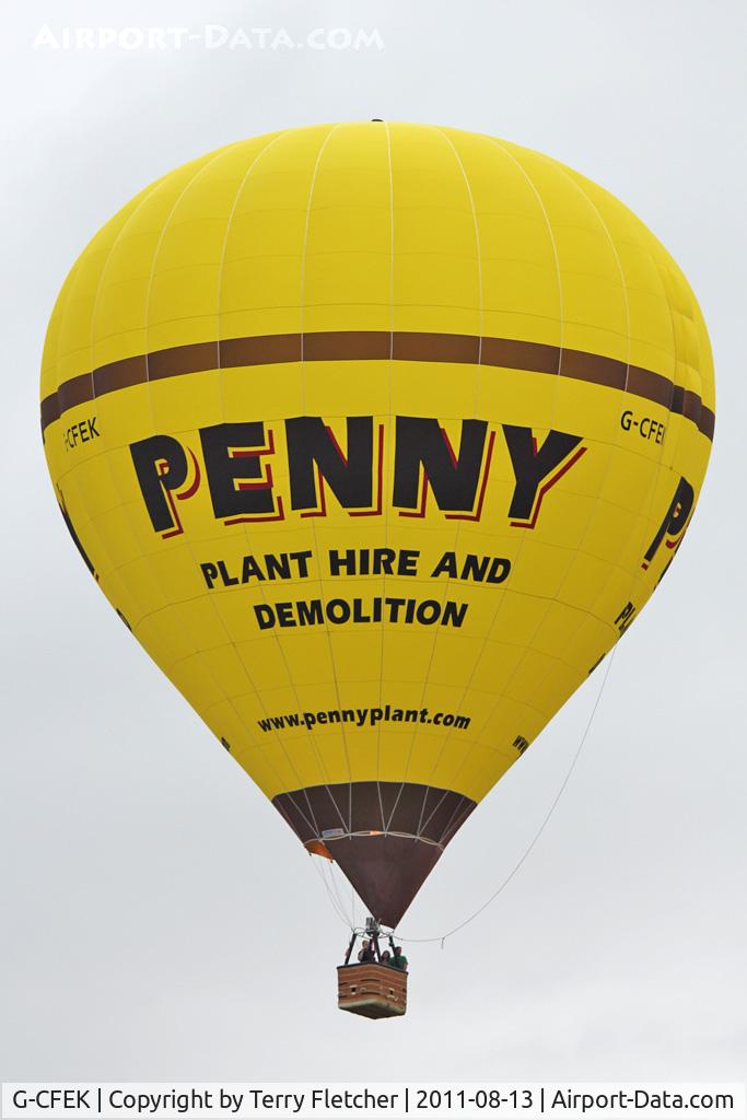 G-CFEK, 2008 Cameron Balloons Z-105 C/N 11176, 2011 Bristol Balloon Fiesta