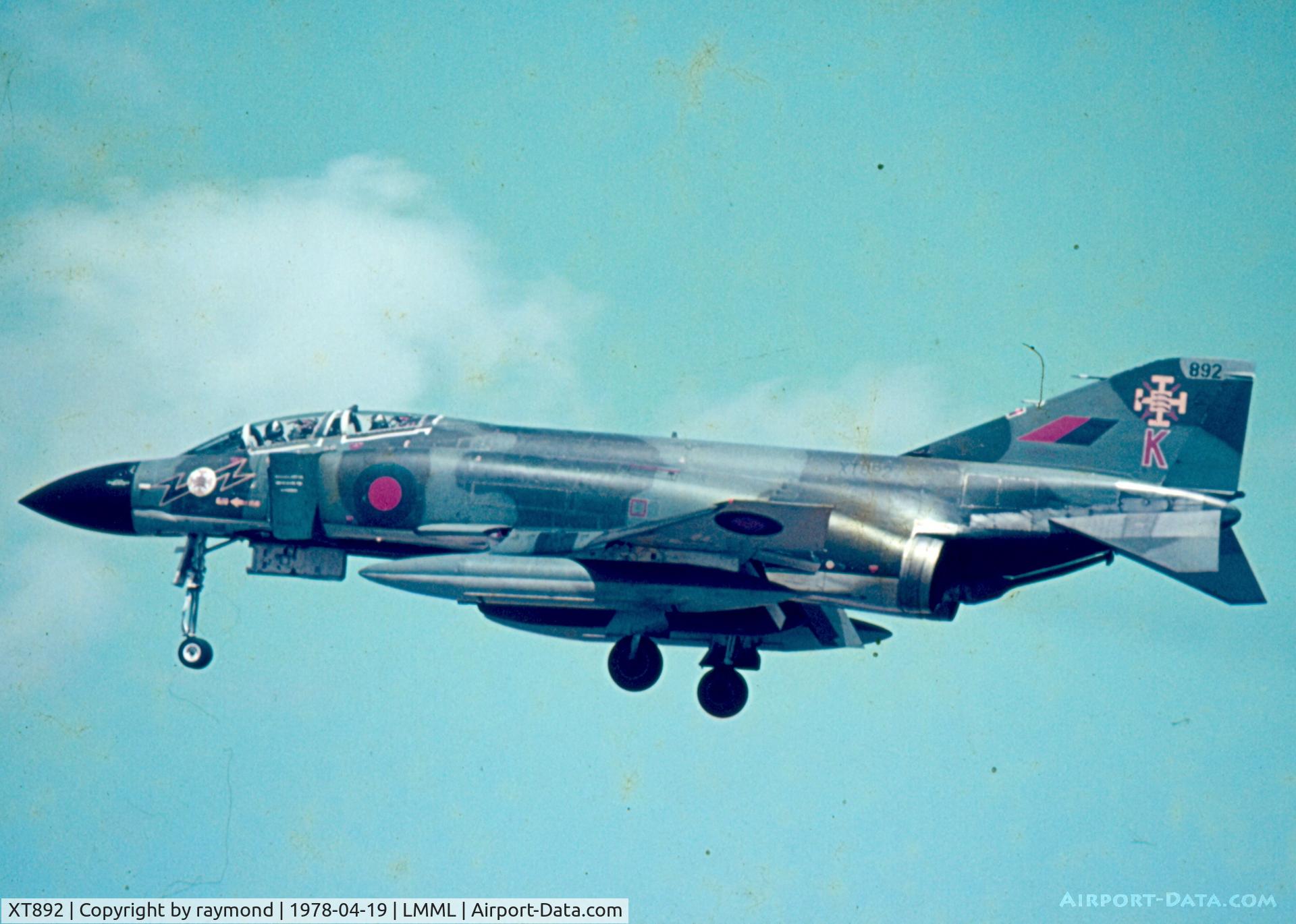 XT892, 1968 McDonnell Douglas Phantom FGR2 C/N 2285, Phantom XT892/K 111Sqd RAF