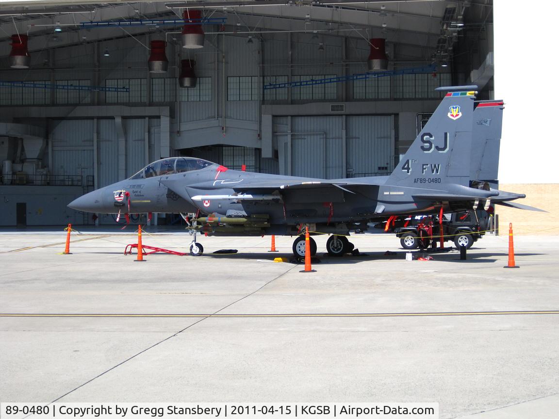 89-0480, 1989 McDonnell Douglas F-15E Strike Eagle C/N 1127/E102, Wing Commanders aircraft at 4th FW Seymour Johnson AFB, NC.