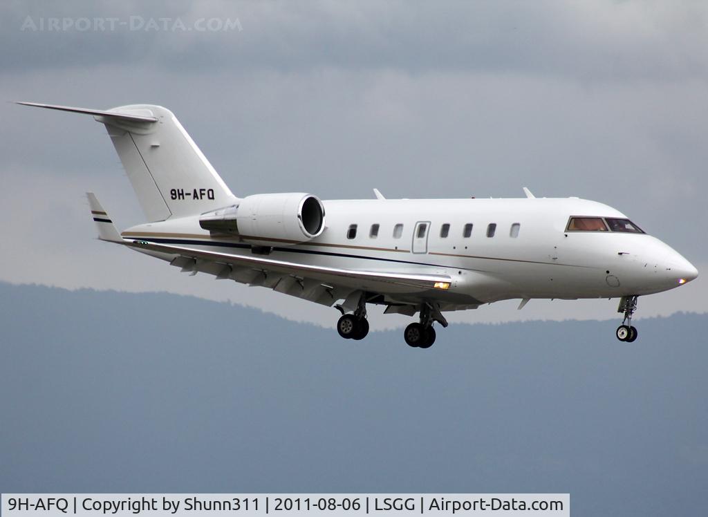 9H-AFQ, 2007 Bombardier Challenger 605 (CL-600-2B16) C/N 5709, Landing rwy 23