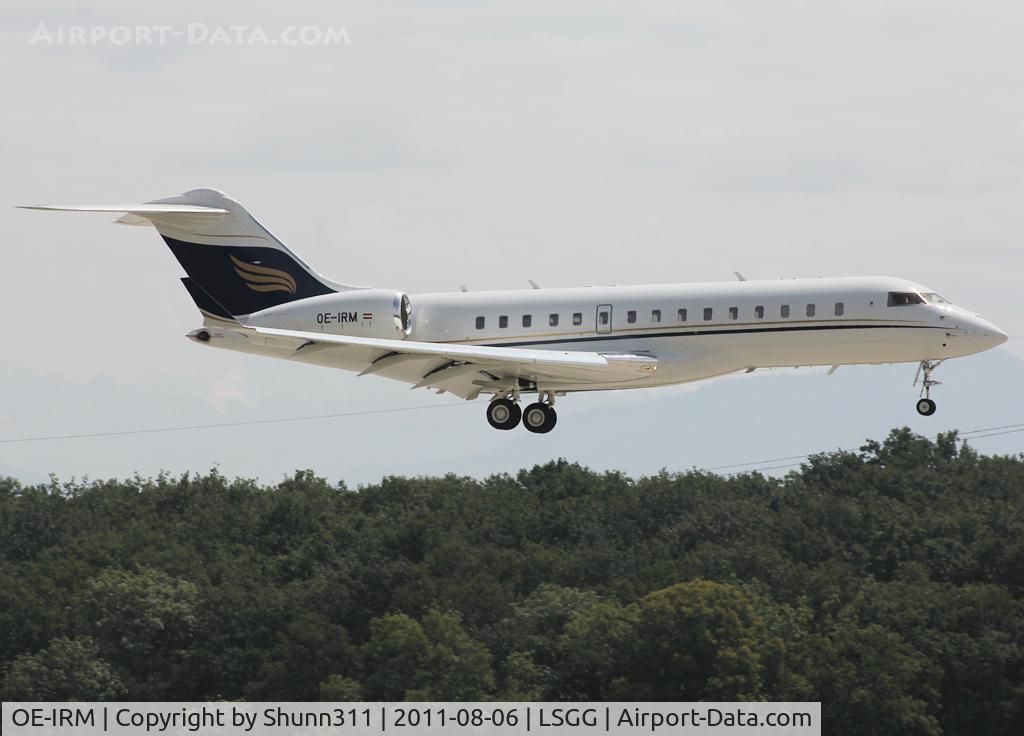OE-IRM, 2008 Bombardier BD-700 1A10 Global Express C/N 9319, Landing rwy 23