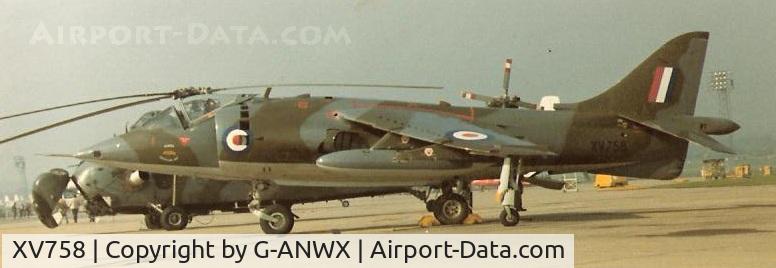 XV758, 1969 Hawker Siddeley Harrier GR.1 C/N 712021, GR.1 seen at Benson 1968