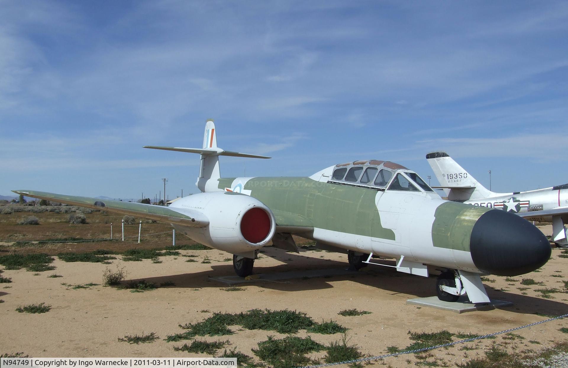 N94749, 1951 Gloster Meteor NF.11 C/N Not found N94749, Gloster Meteor NF11 / TT20 at the Air Force Flight Test Center Museum, Edwards AFB CA