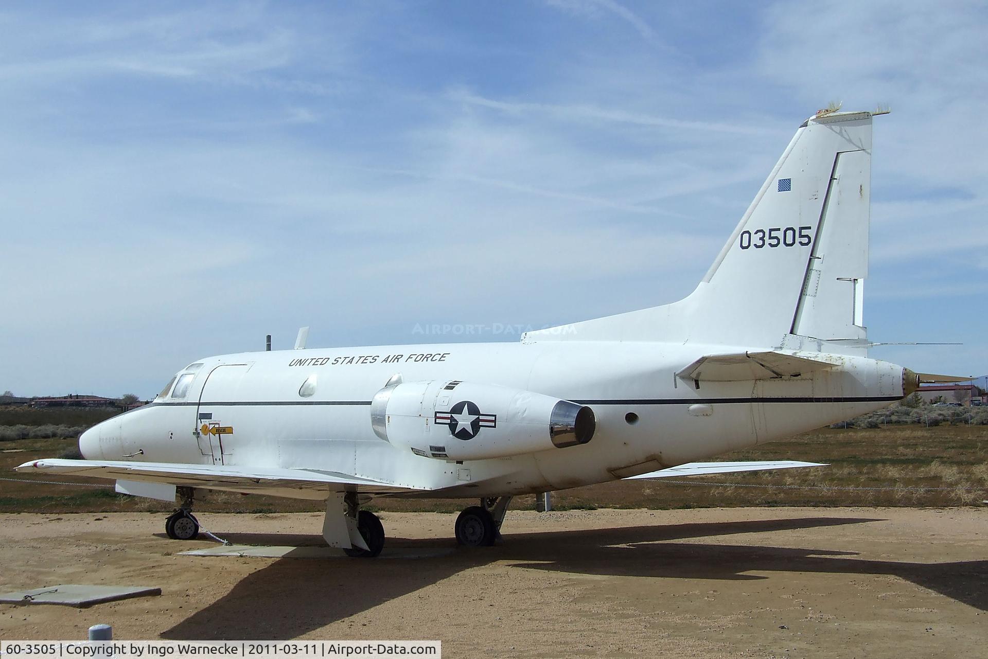 60-3505, 1960 North American CT-39A Sabreliner C/N 265-33, North American CT-39A Sabreliner at the Air Force Flight Test Center Museum, Edwards AFB CA