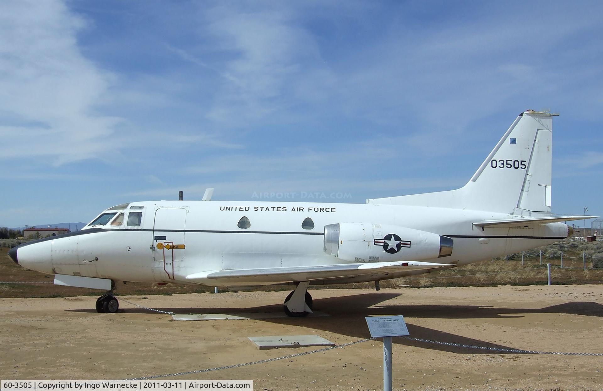 60-3505, 1960 North American CT-39A Sabreliner C/N 265-33, North American CT-39A Sabreliner at the Air Force Flight Test Center Museum, Edwards AFB CA