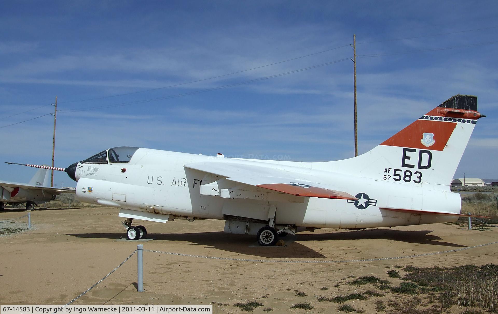 67-14583, LTV YA-7D Corsair II C/N D-002, LTV YA-7D Corsair II at the Air Force Flight Test Center Museum, Edwards AFB CA