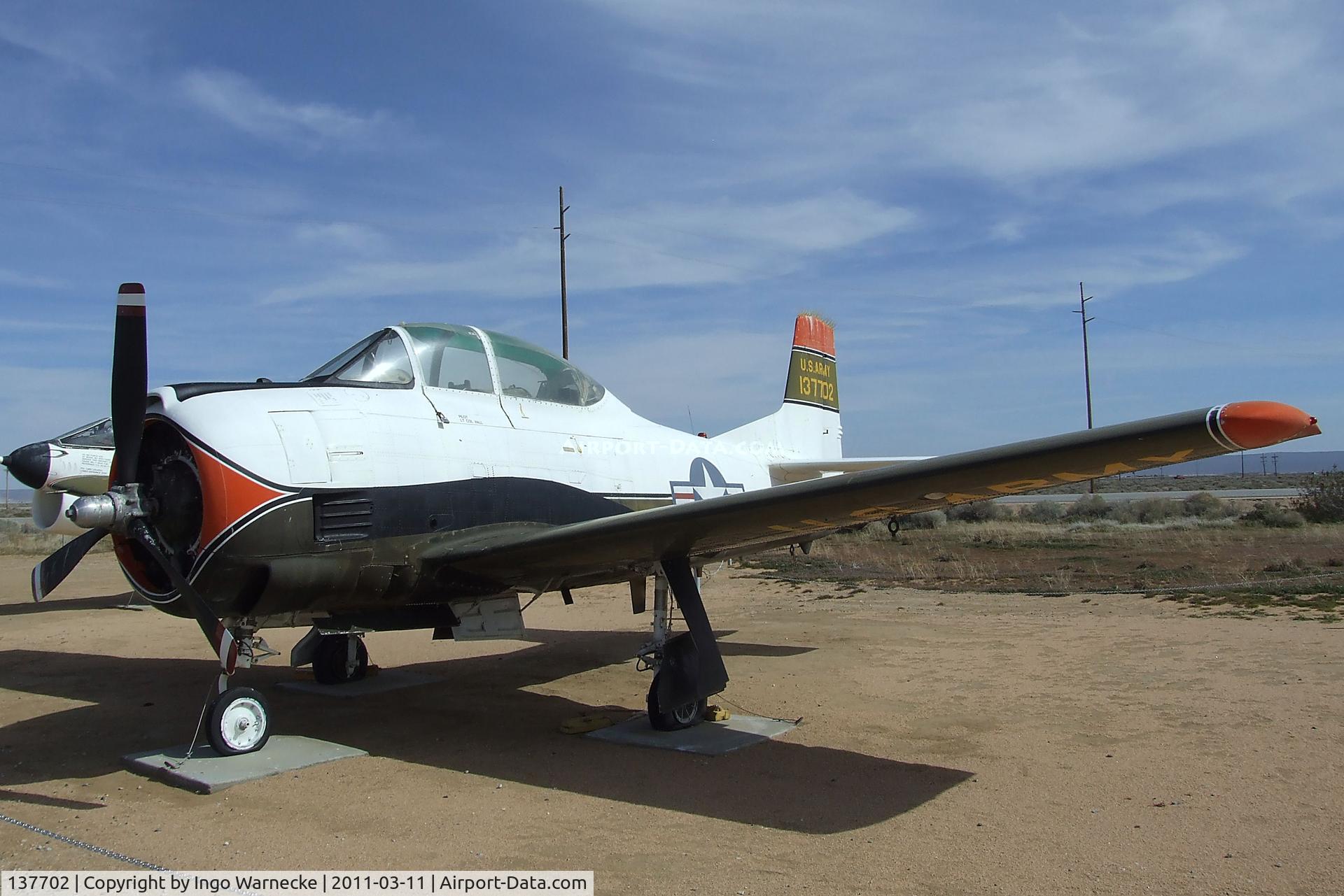 137702, North American T-28B Trojan C/N 200-65, North American T-28B Trojan at the Air Force Flight Test Center Museum, Edwards AFB CA