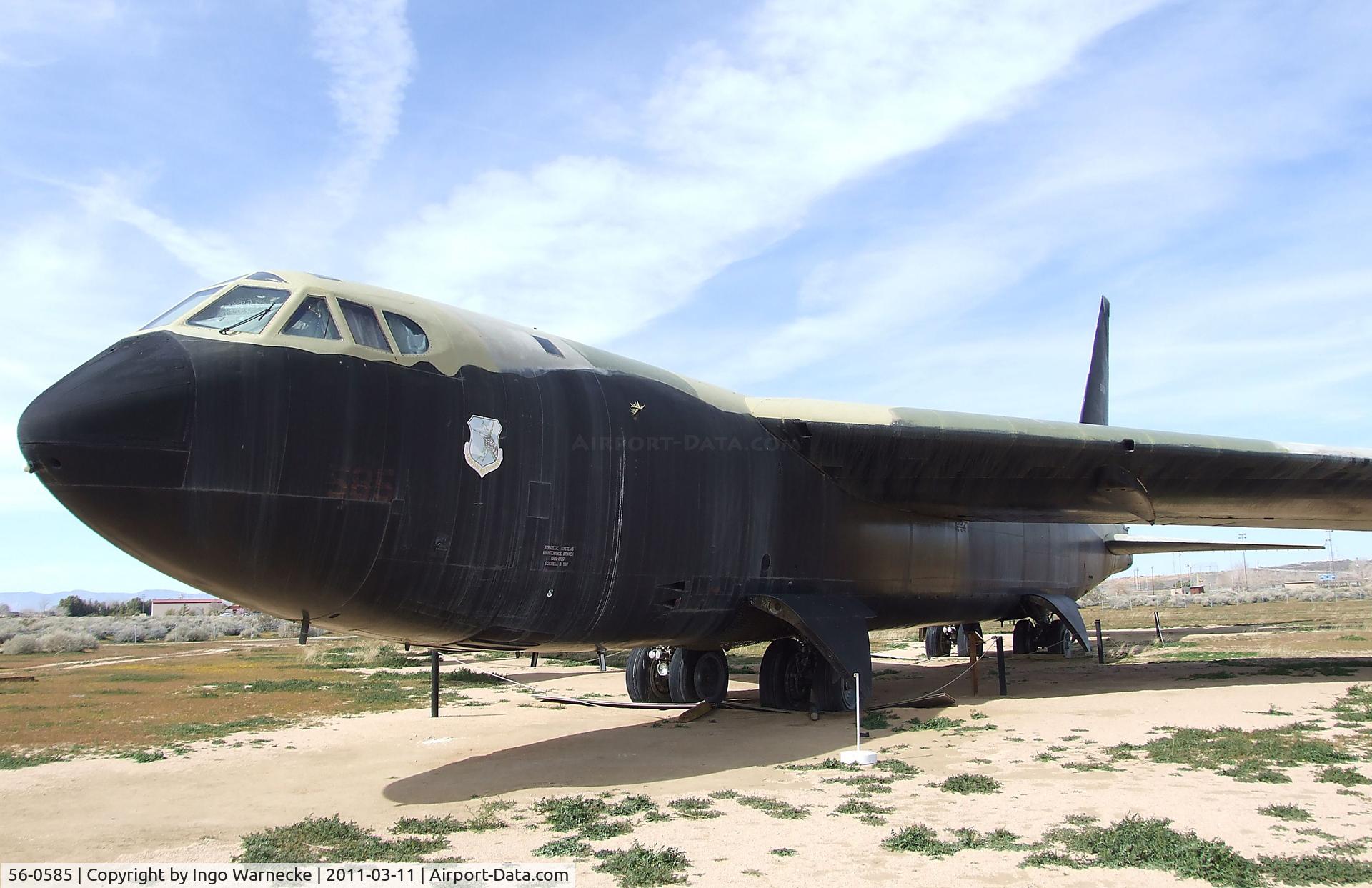 56-0585, 1956 Boeing B-52D Stratofortress C/N 17268, Boeing B-52D Stratofortress at the Air Force Flight Test Center Museum, Edwards AFB CA