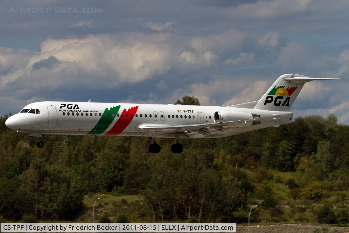 CS-TPF, 1999 Fokker 100 (F-28-0100) C/N 11258, on final RW24